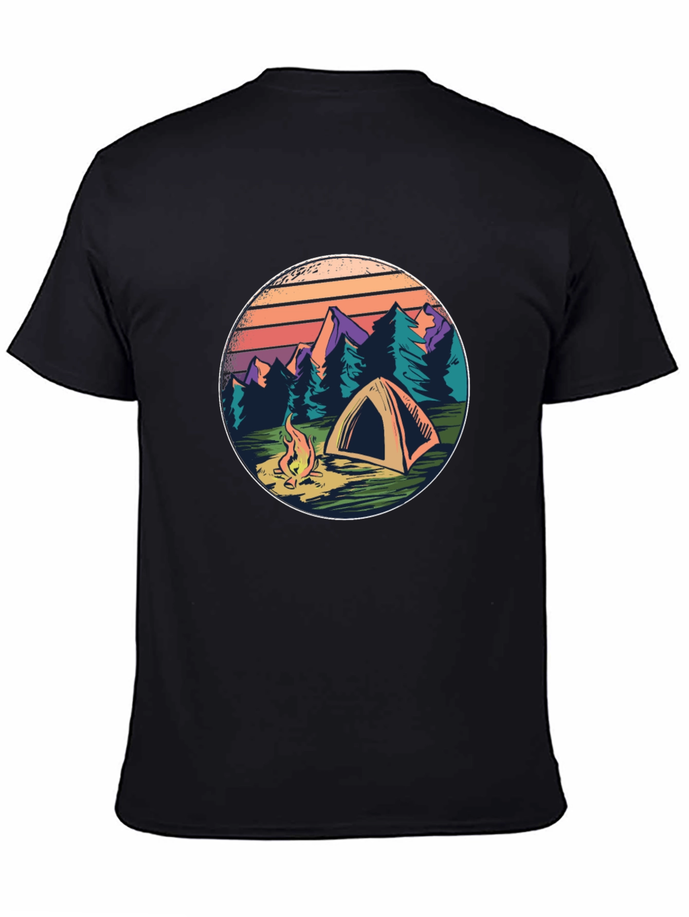 Camping Adventure T-Shirt - Mountain Scene Graphic Tee