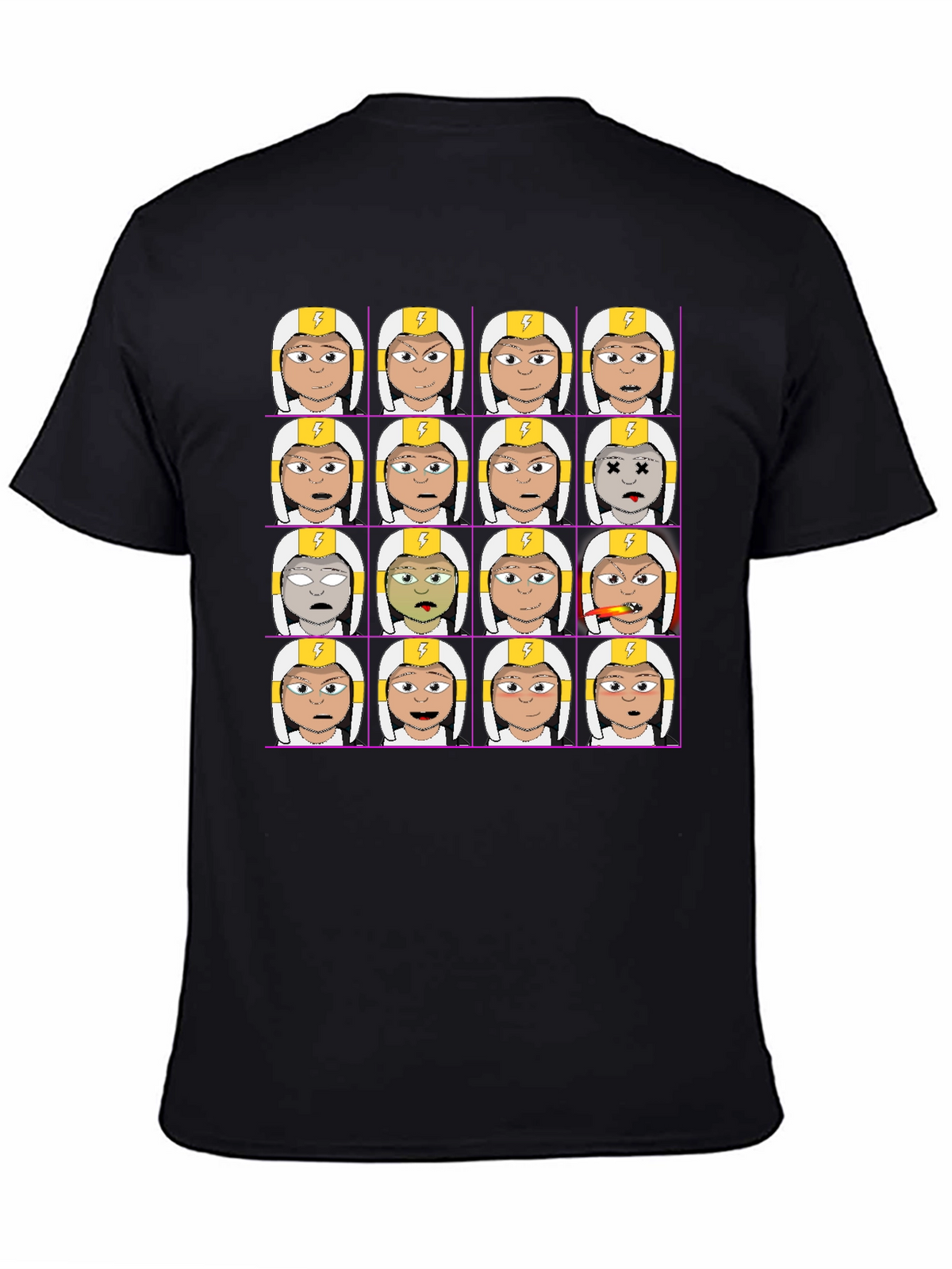 Funny Character Grid Print T-Shirt