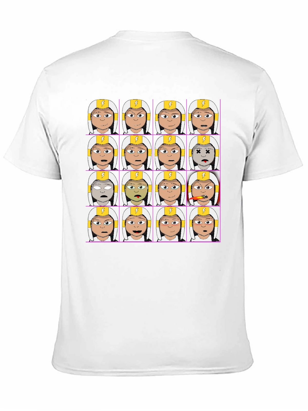Funny Character Grid Print T-Shirt