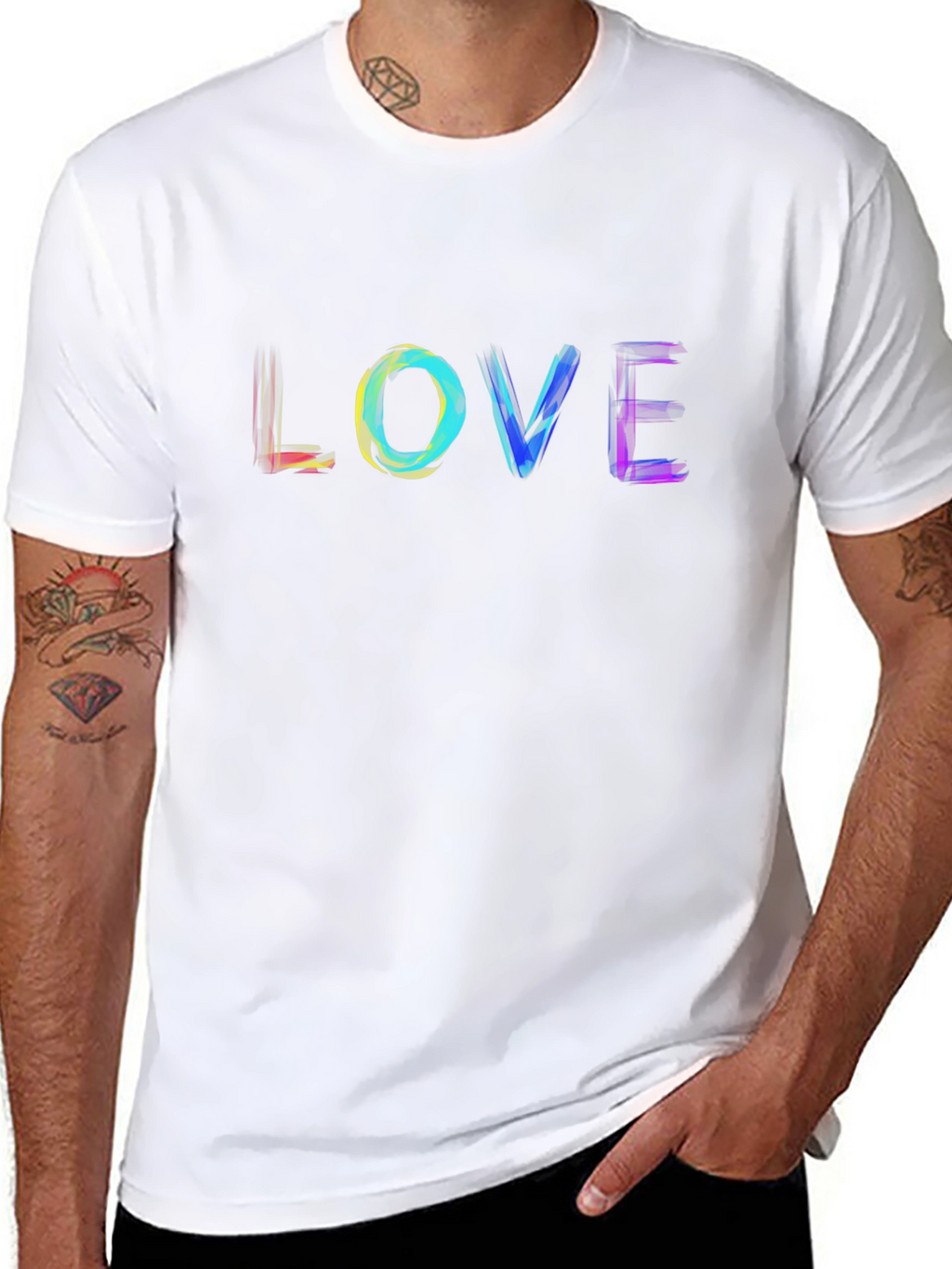 Rainbow LOVE Graphic Black T-Shirt