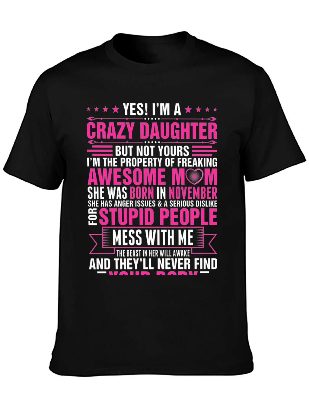 Crazy Daughter Awesome Mom T-Shirt