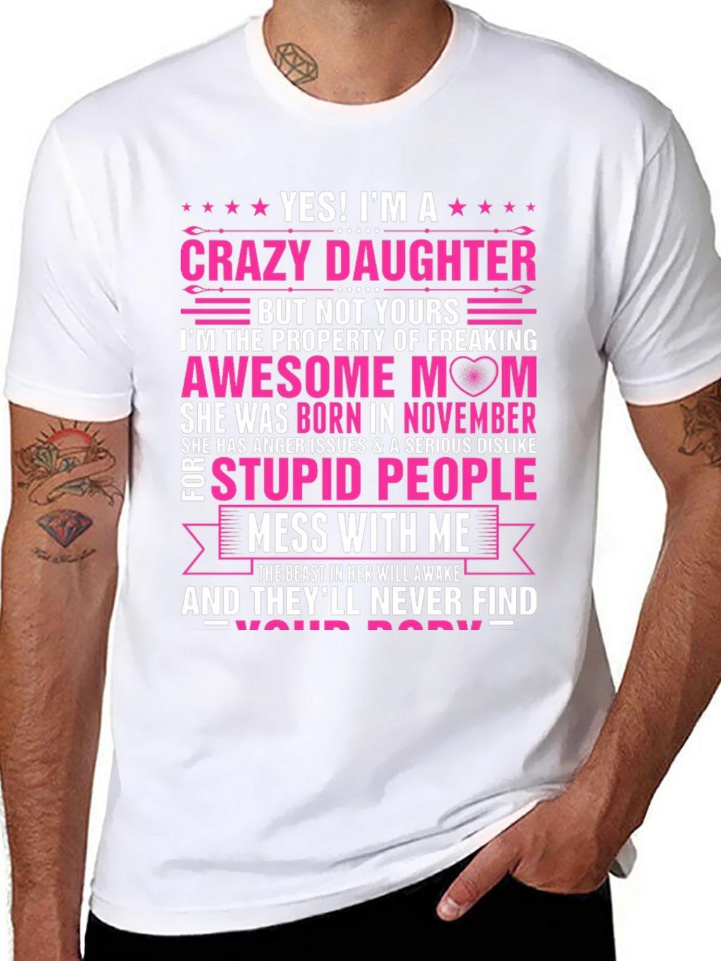 Crazy Daughter Awesome Mom T-Shirt