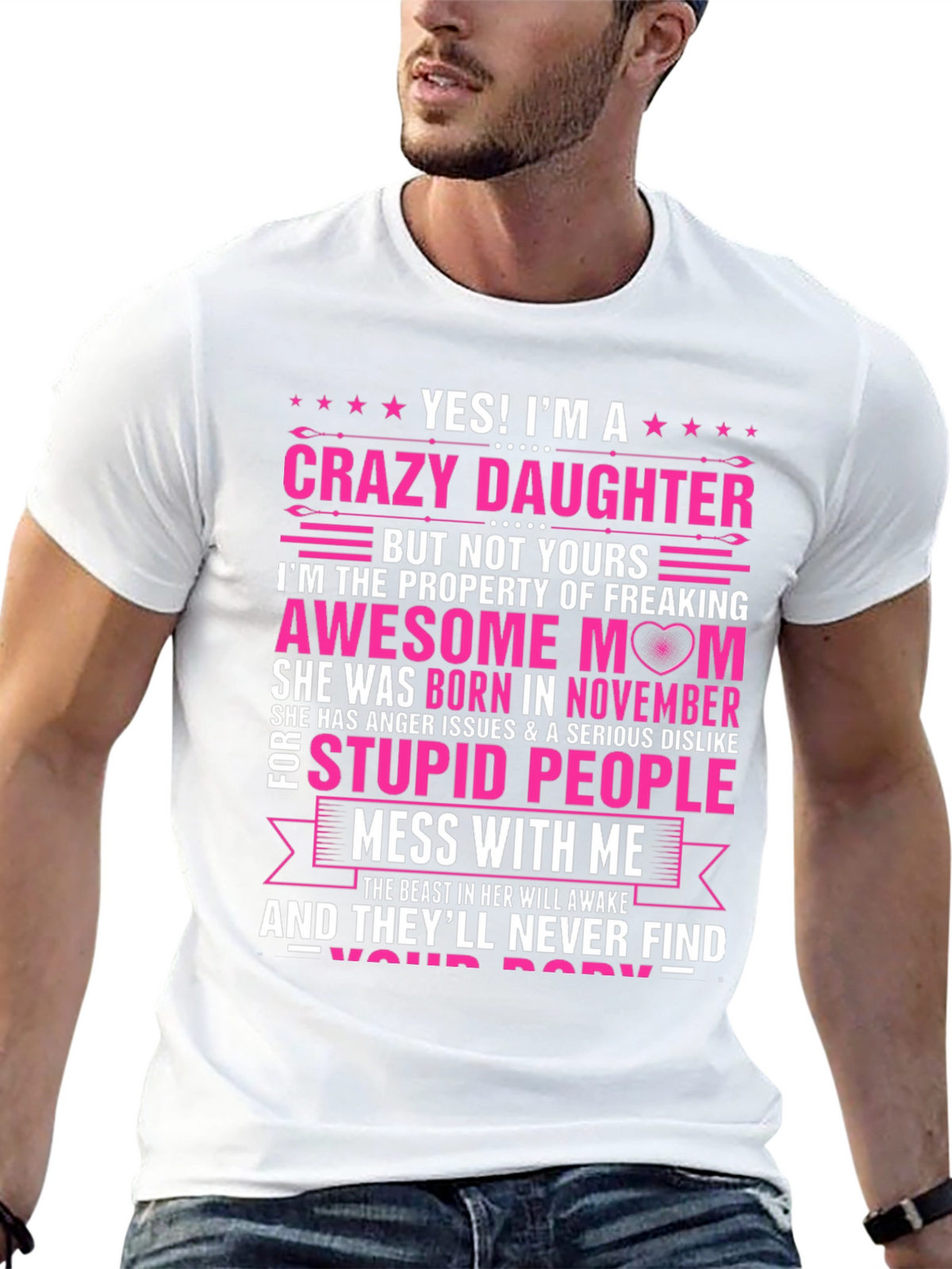 Crazy Daughter Awesome Mom T-Shirt