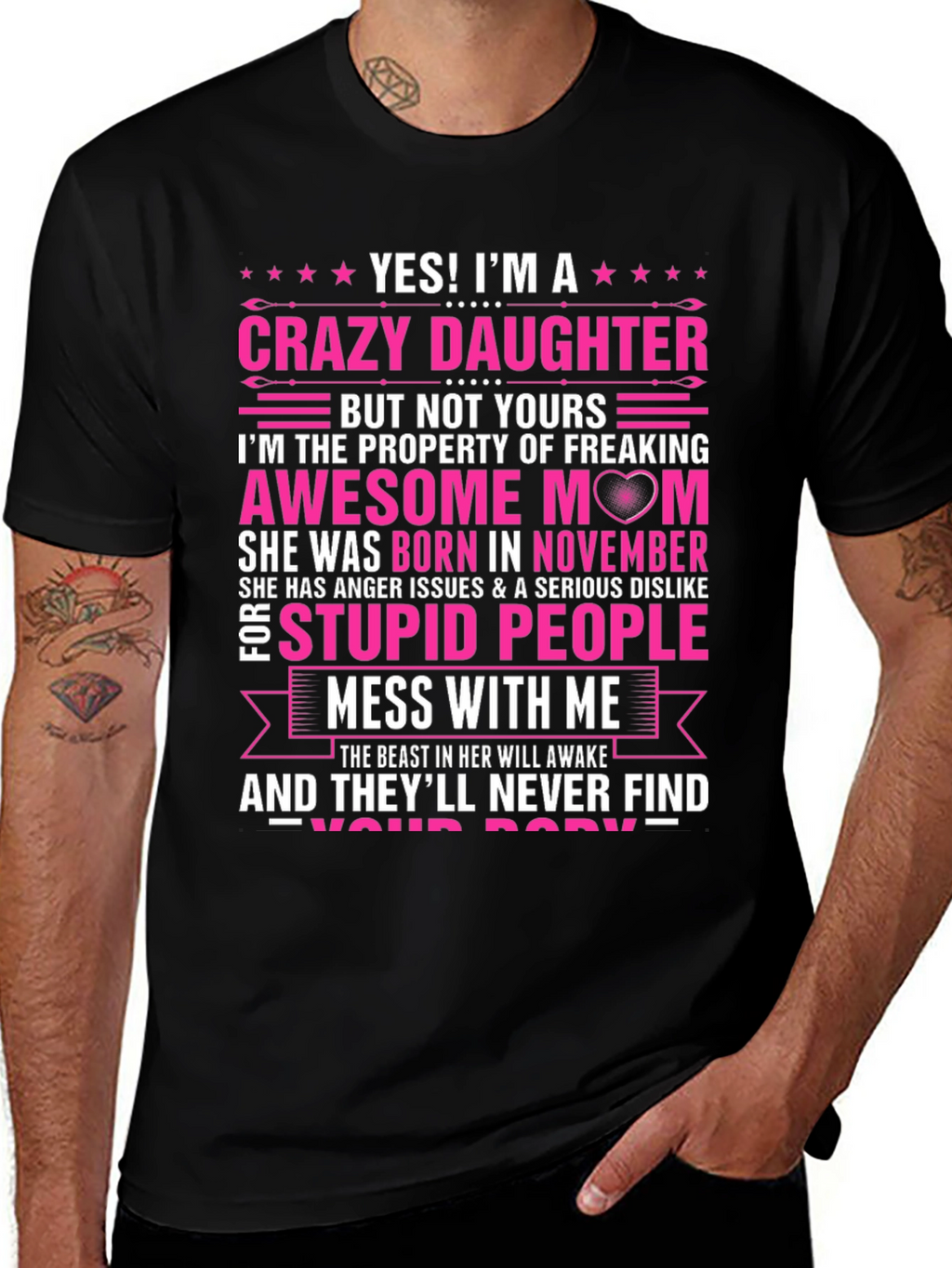 Crazy Daughter Awesome Mom T-Shirt