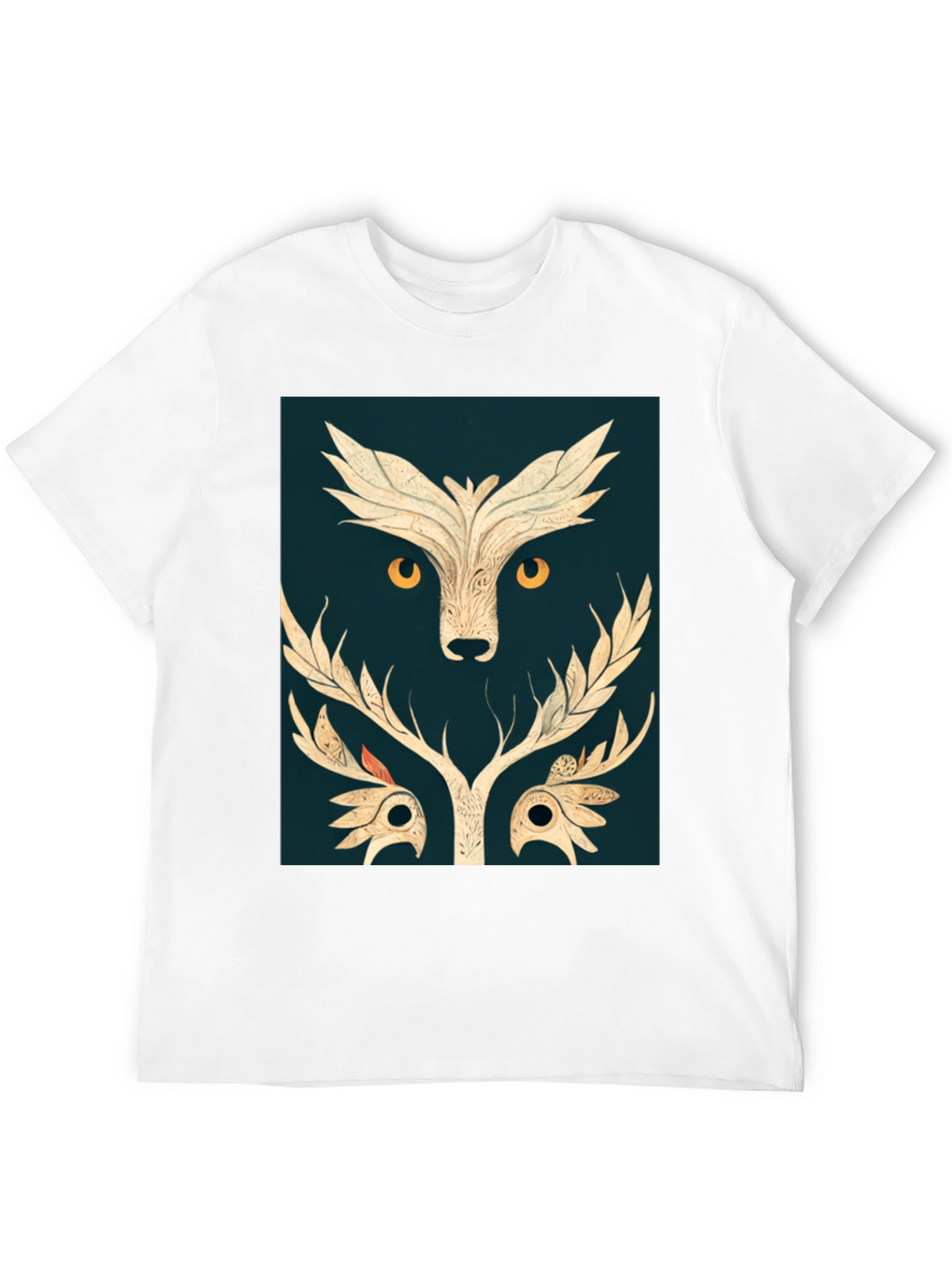 Abstract Owl Graphic Tee - Black