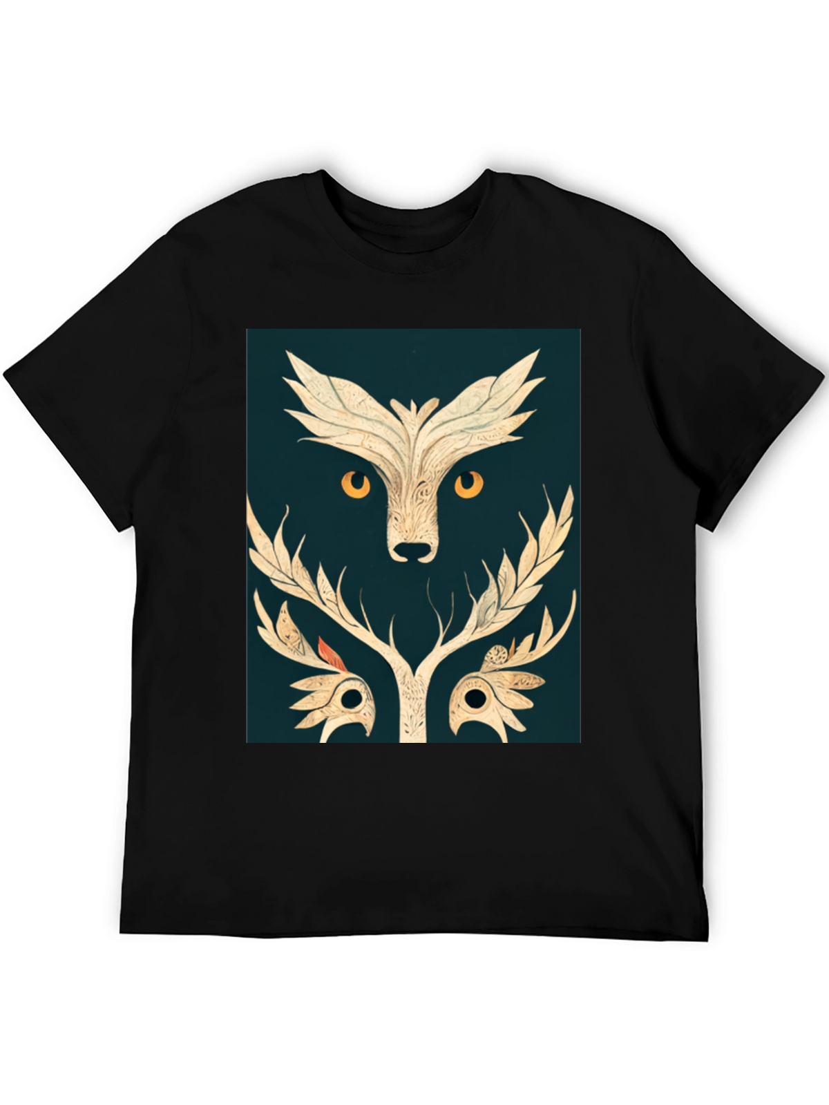 Abstract Owl Graphic Tee - Black