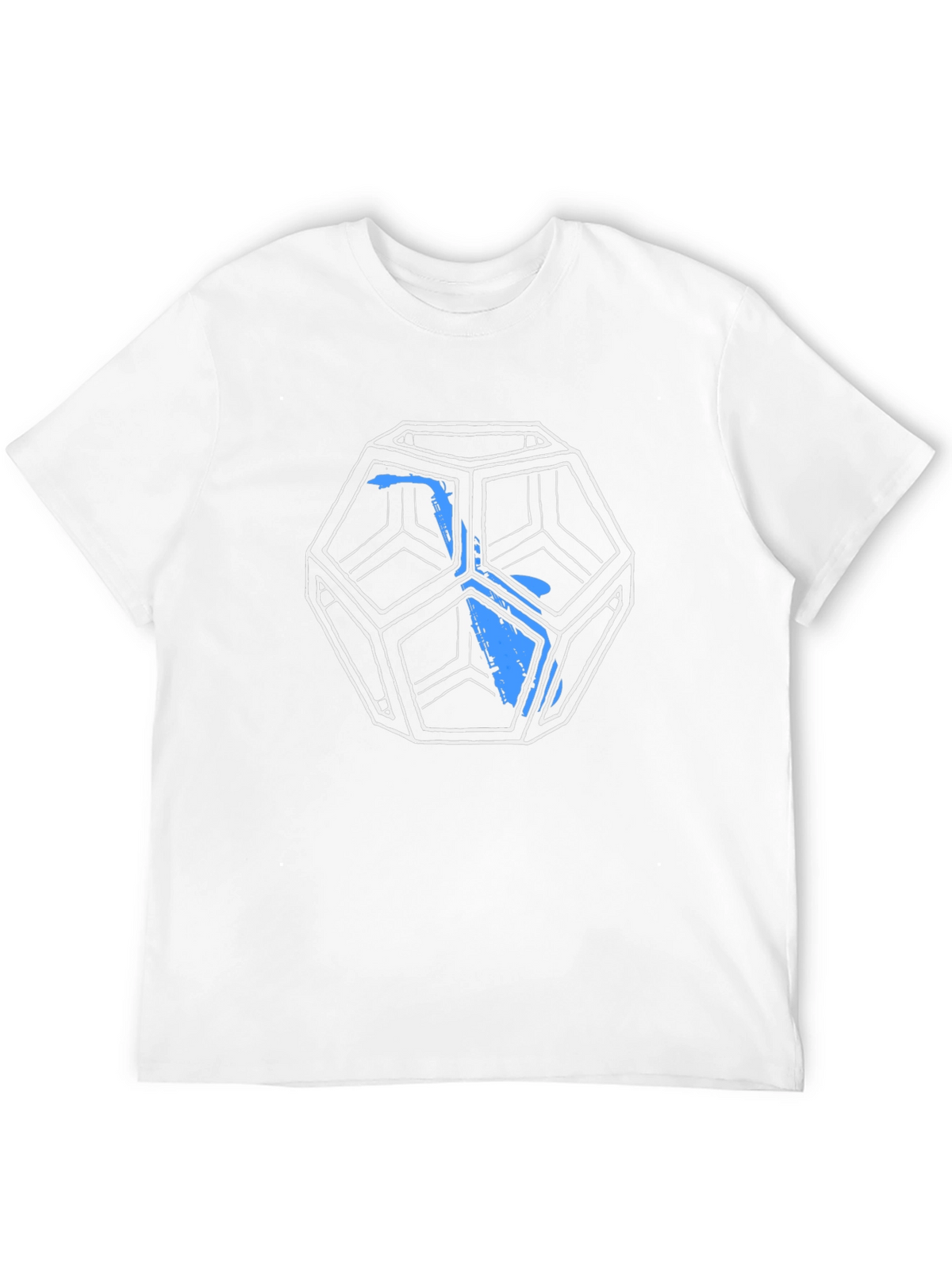 Geometric Icosahedron Graphic Tee - Black