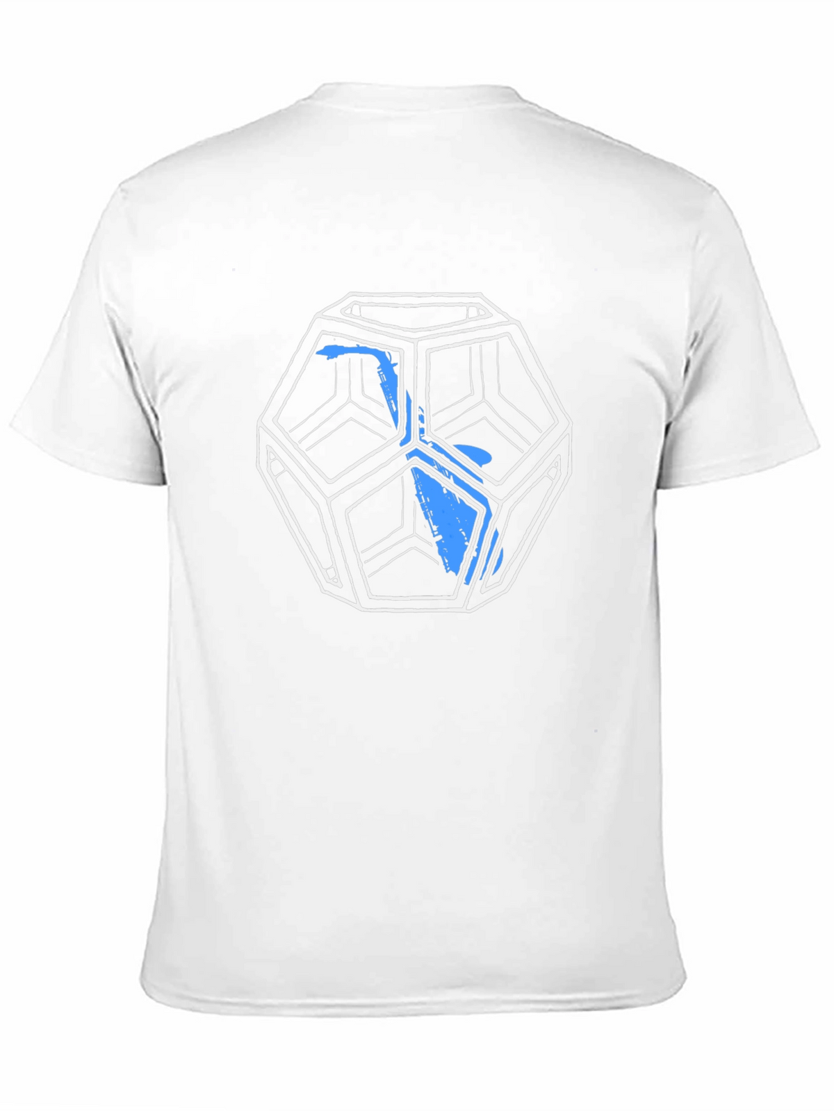 Geometric Icosahedron Graphic Tee - Black