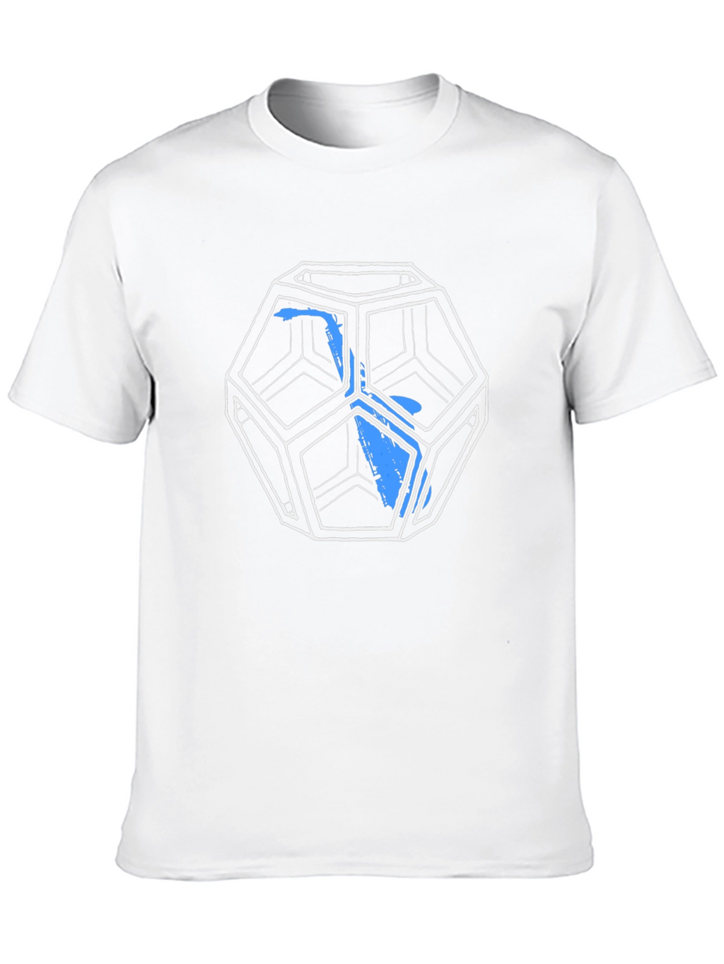 Geometric Icosahedron Graphic Tee - Black