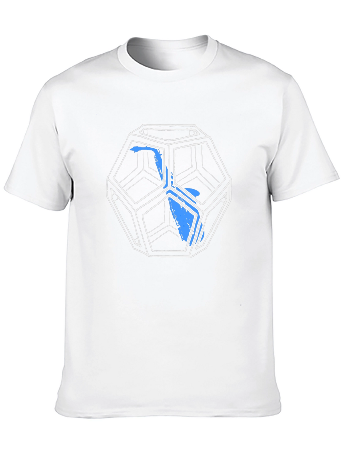 Geometric Icosahedron Graphic Tee - Black