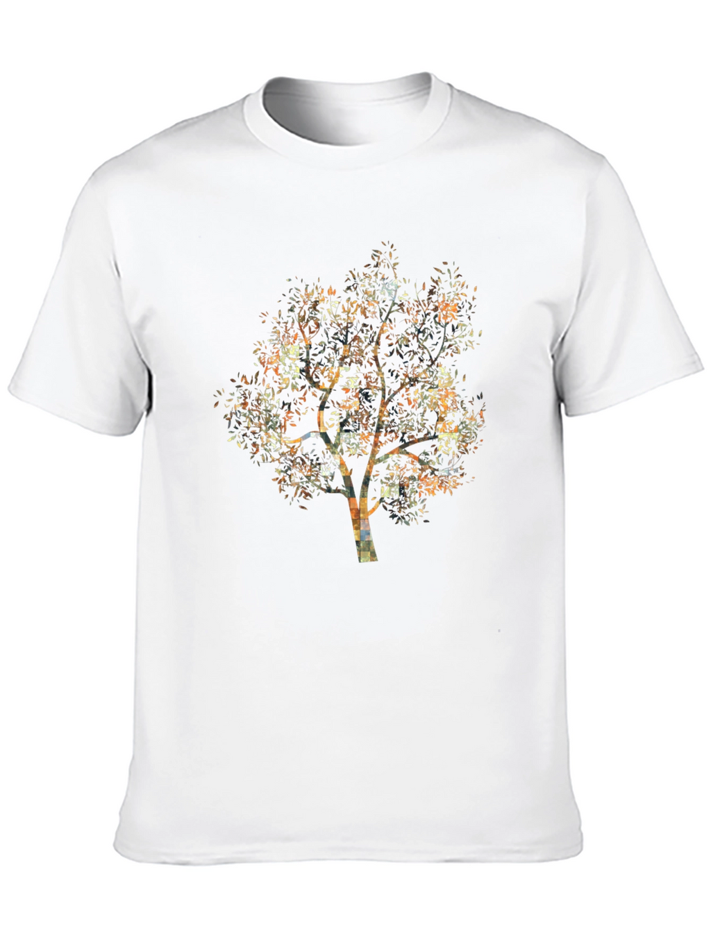 Abstract Tree Print Black T-Shirt