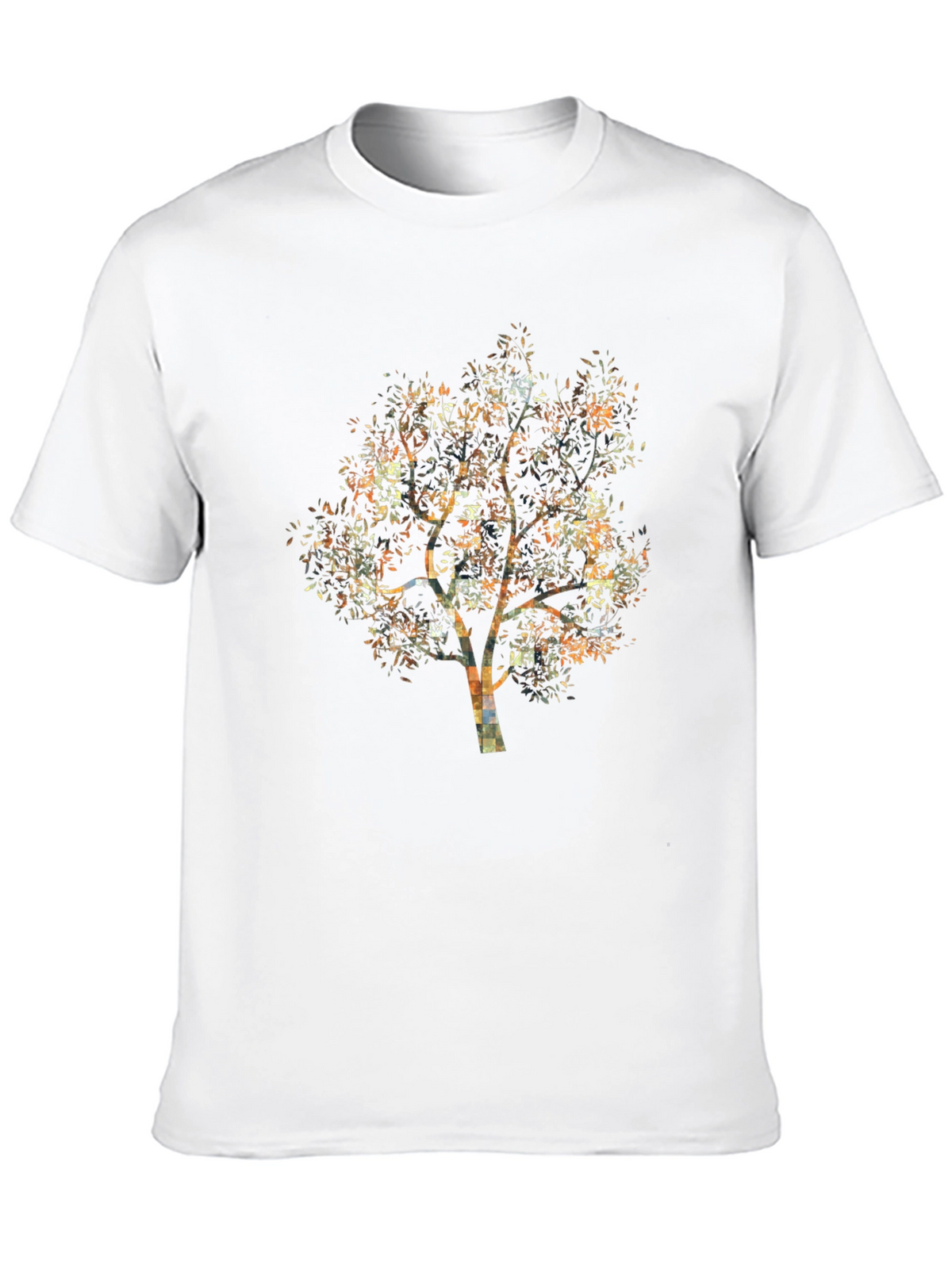 Abstract Tree Print Black T-Shirt