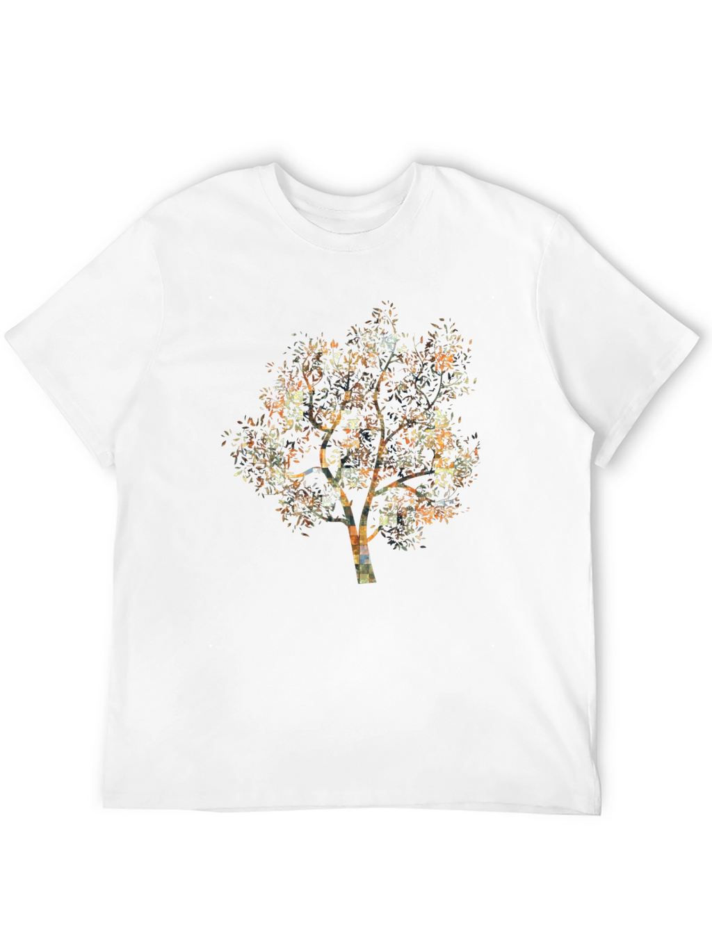 Abstract Tree Print Black T-Shirt