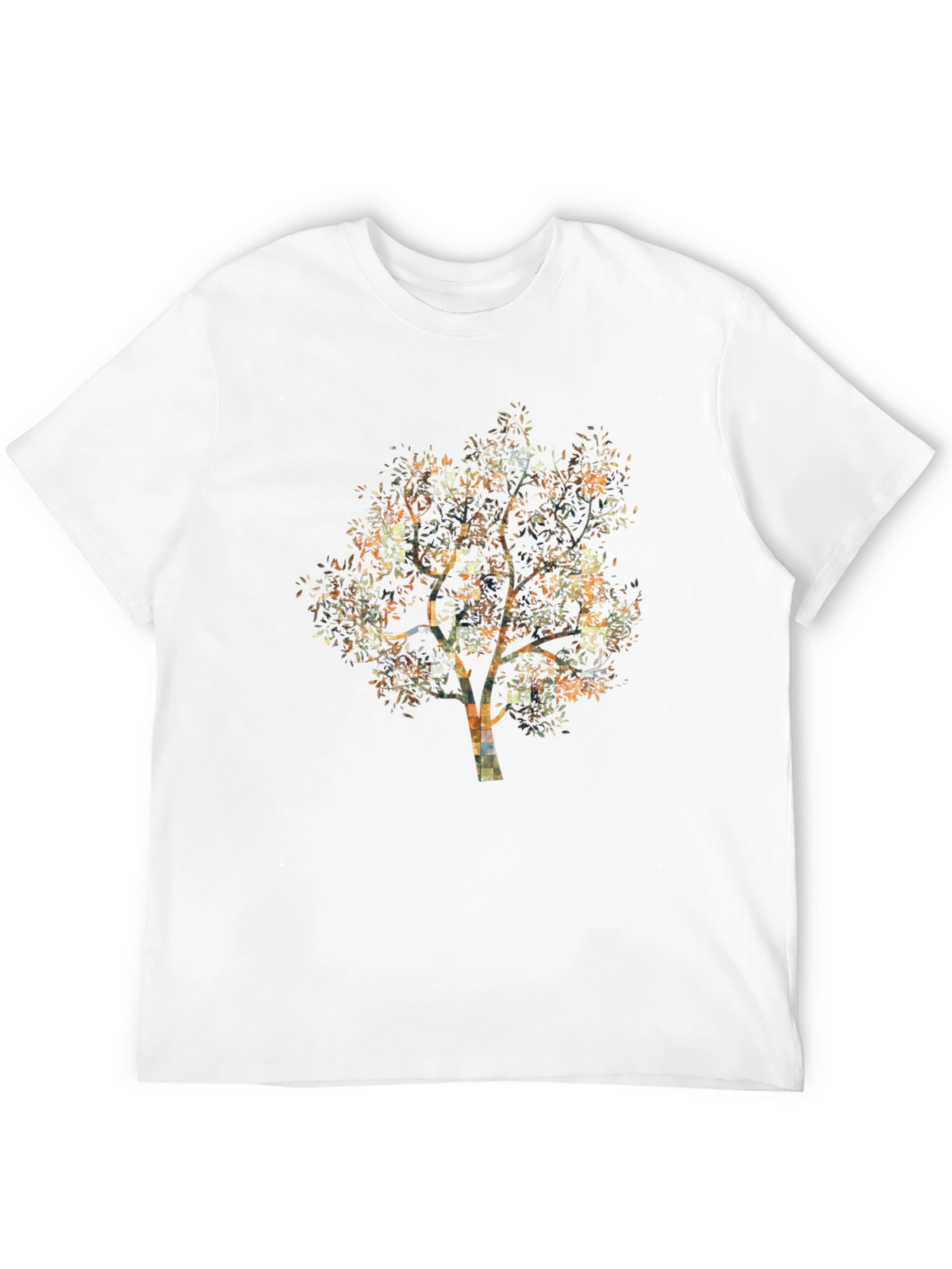Abstract Tree Print Black T-Shirt