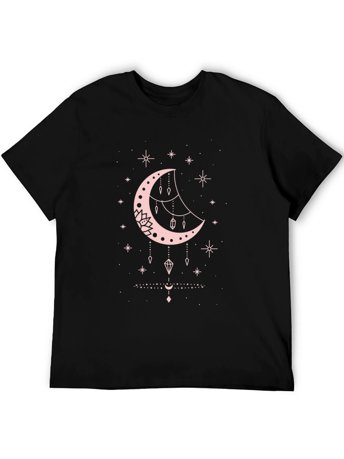 Celestial Moon Graphic Tee - Black
