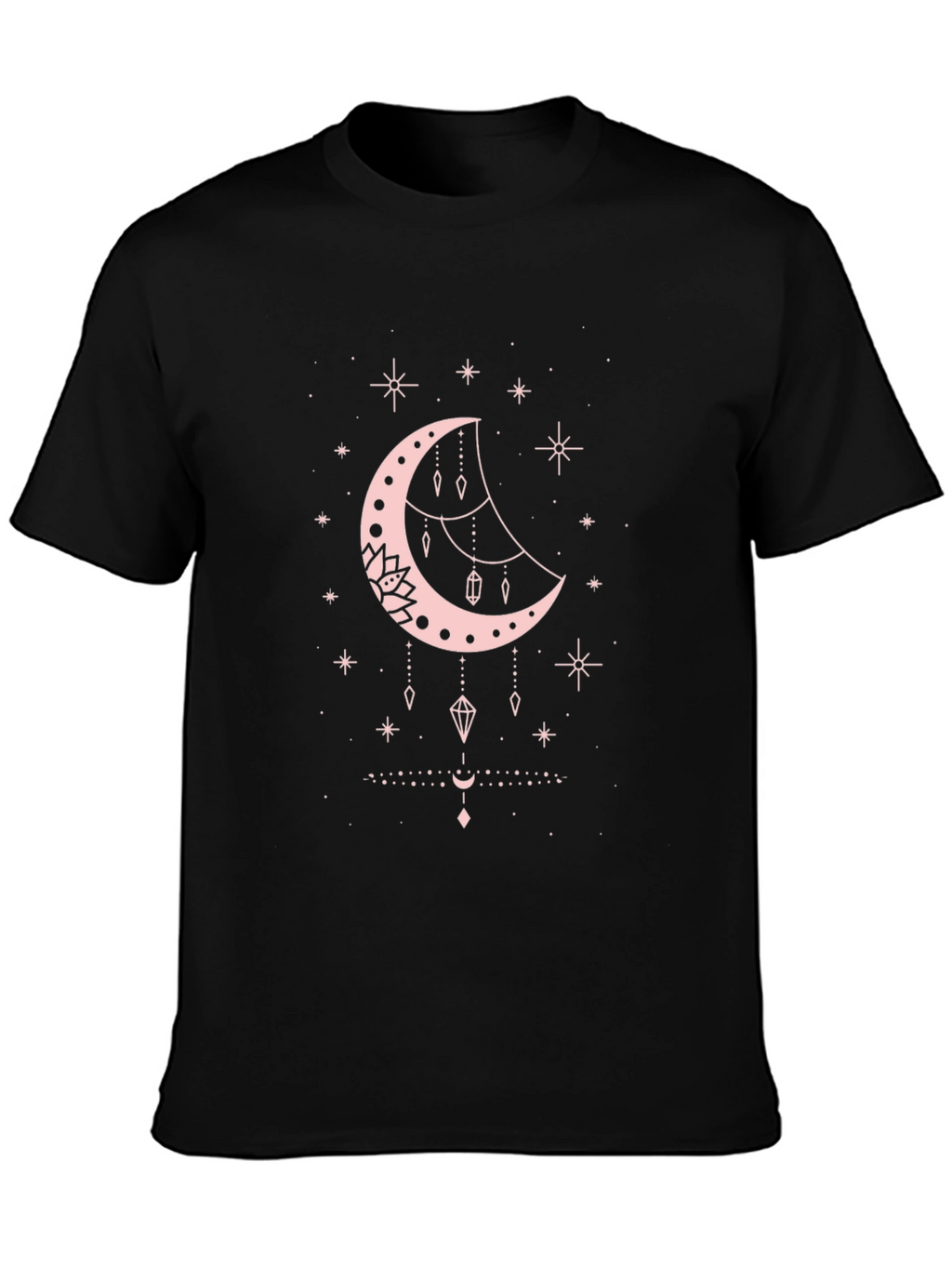 Celestial Moon Graphic Tee - Black