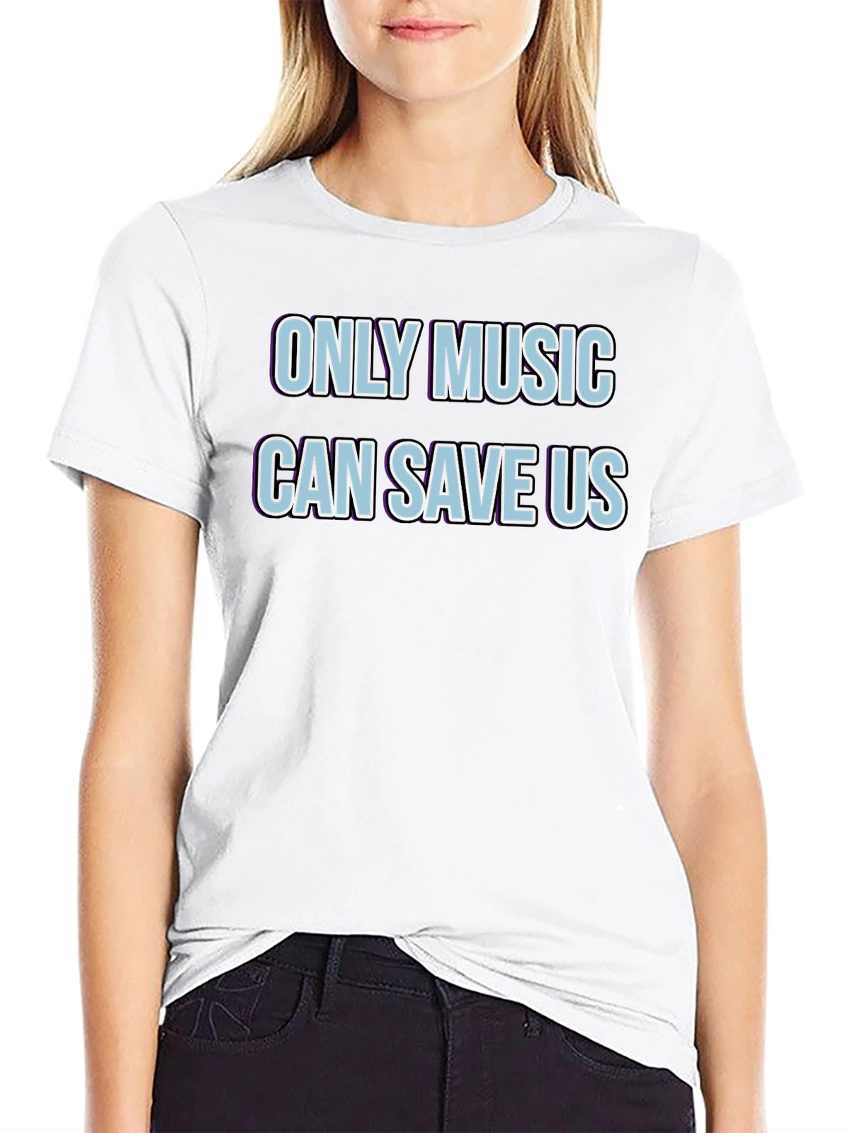 Only Music Can Save Us Black Graphic Tee