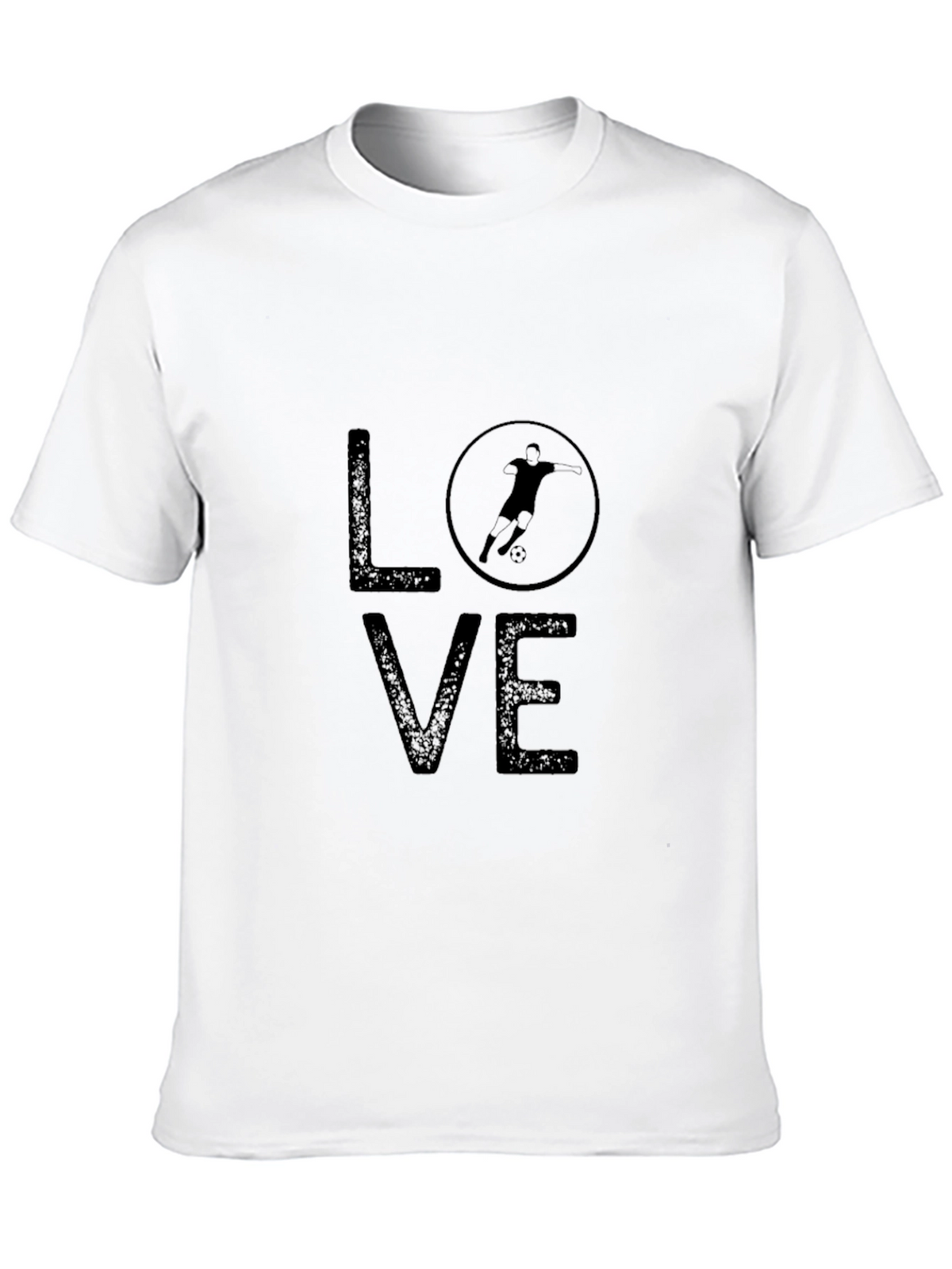 Love Soccer Graphic Tee - Black Crew Neck T-Shirt