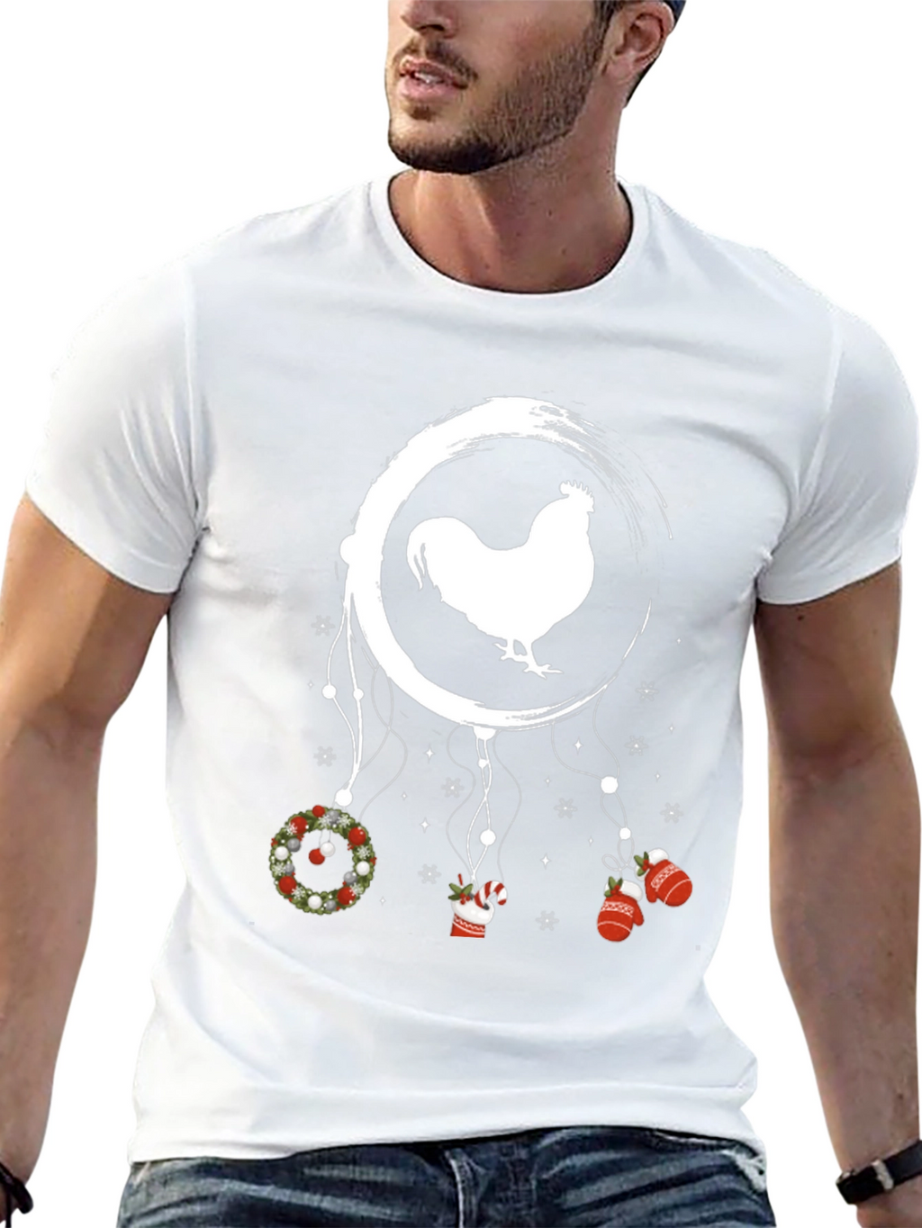 Festive Rooster Dreamcatcher Graphic Tee