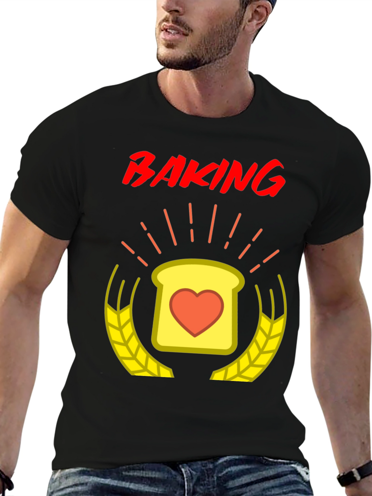 Baking Love T-Shirt - Heart Toast Design
