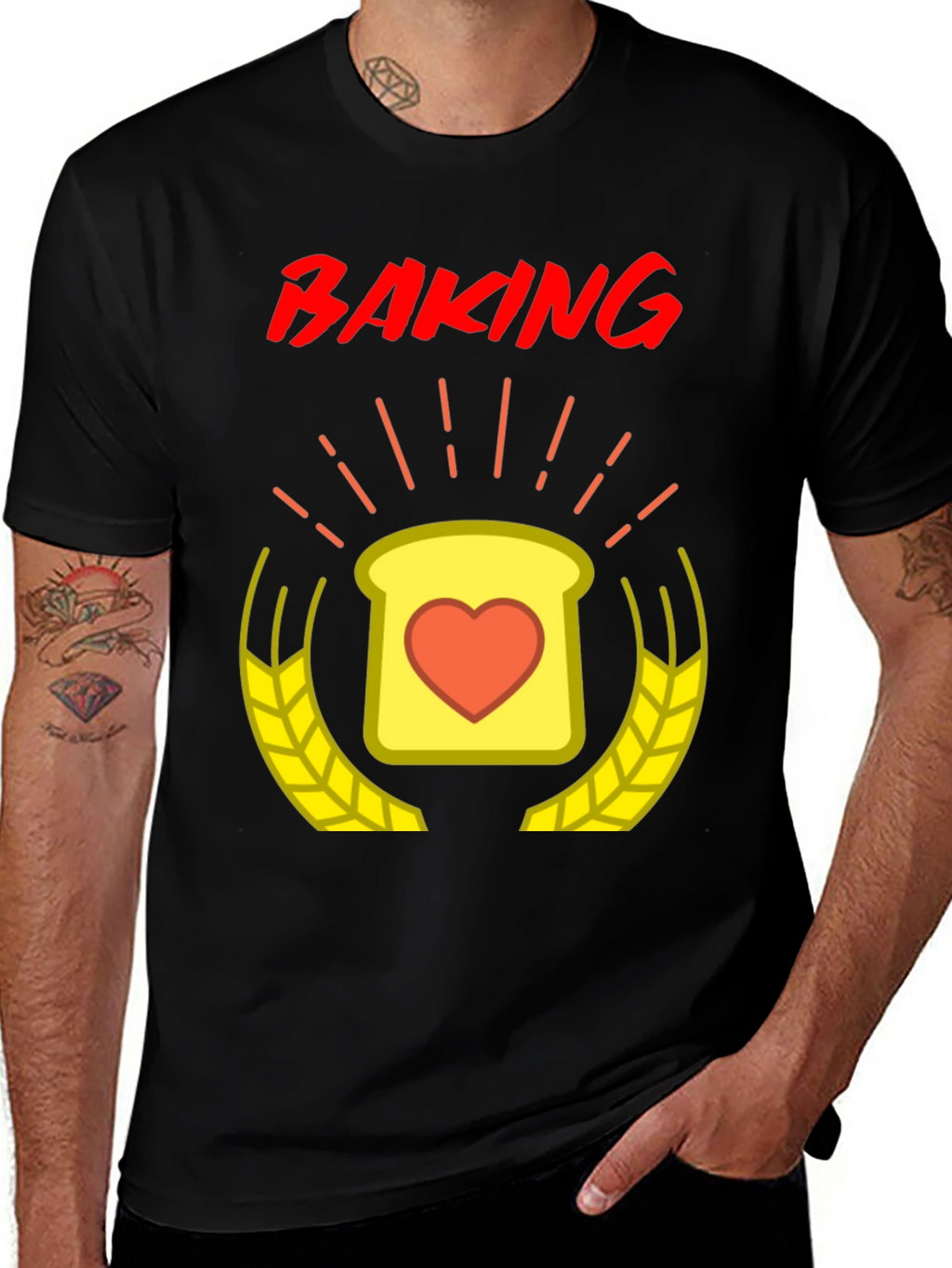 Baking Love T-Shirt - Heart Toast Design