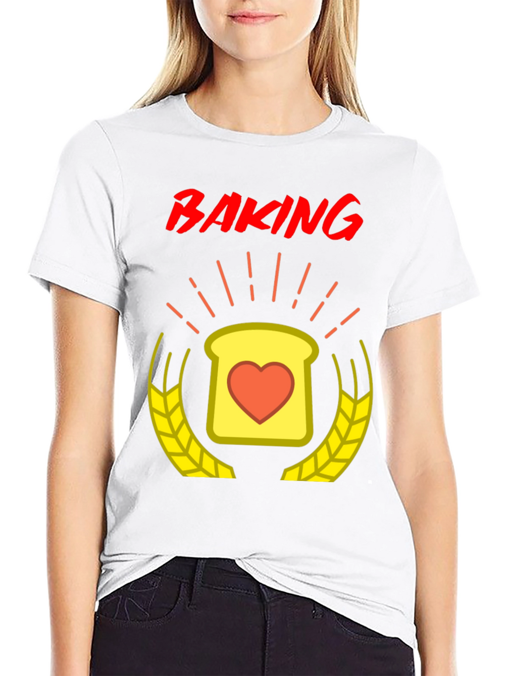Baking Love T-Shirt - Heart Toast Design