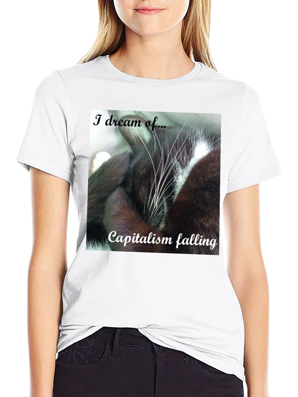 Cat Dreams of Capitalism Falling T-Shirt