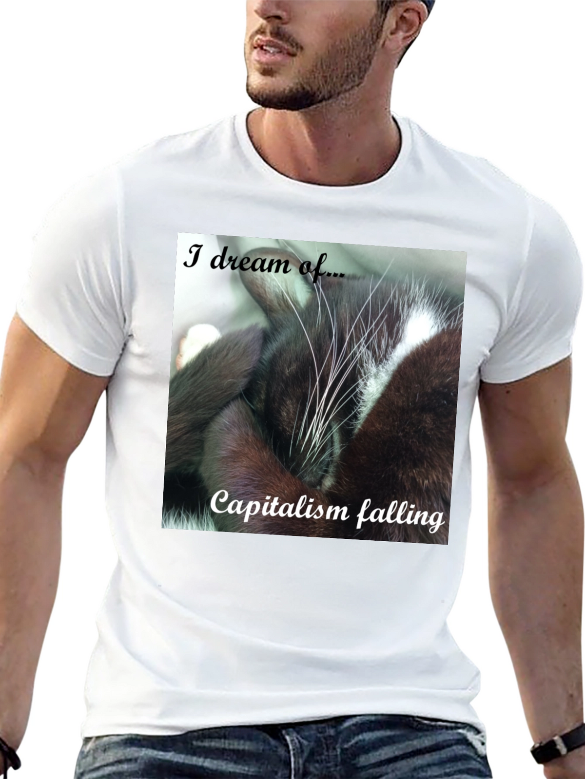 Cat Dreams of Capitalism Falling T-Shirt