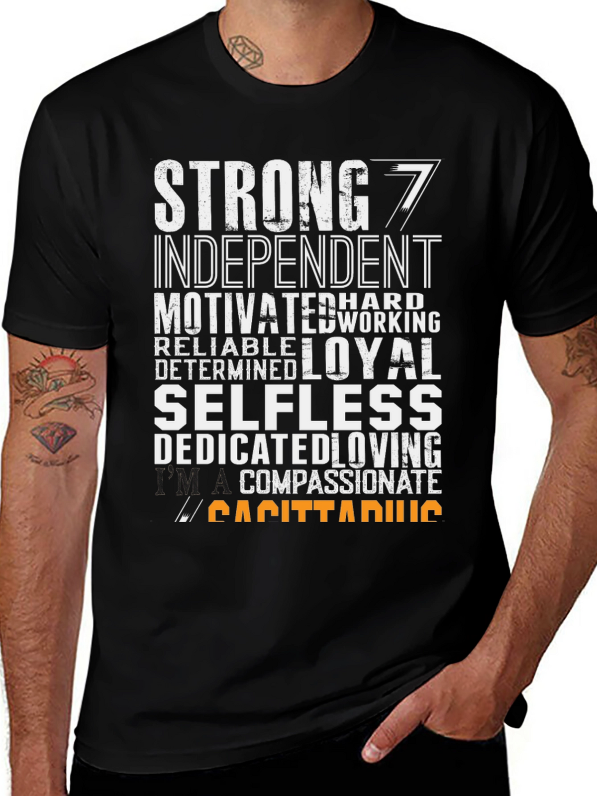 Sagittarius Zodiac T-Shirt - Strong Loyal Compassionate