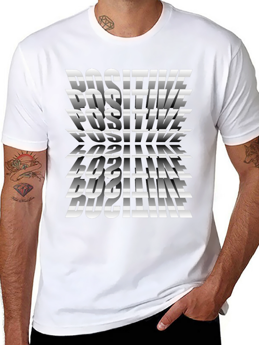 Positive Graphic Print Tee - Stylish Black T-Shirt