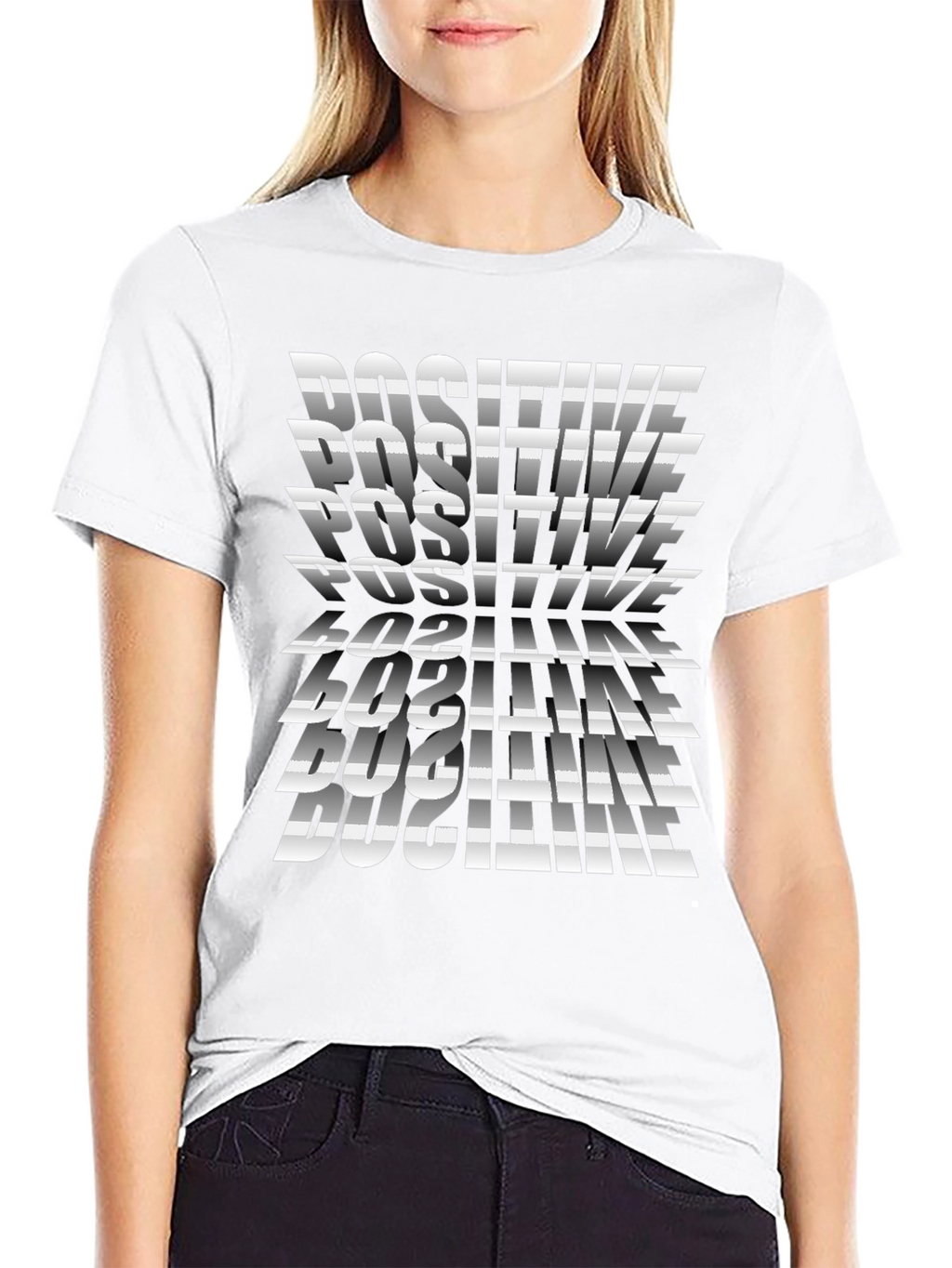 Positive Graphic Print Tee - Stylish Black T-Shirt
