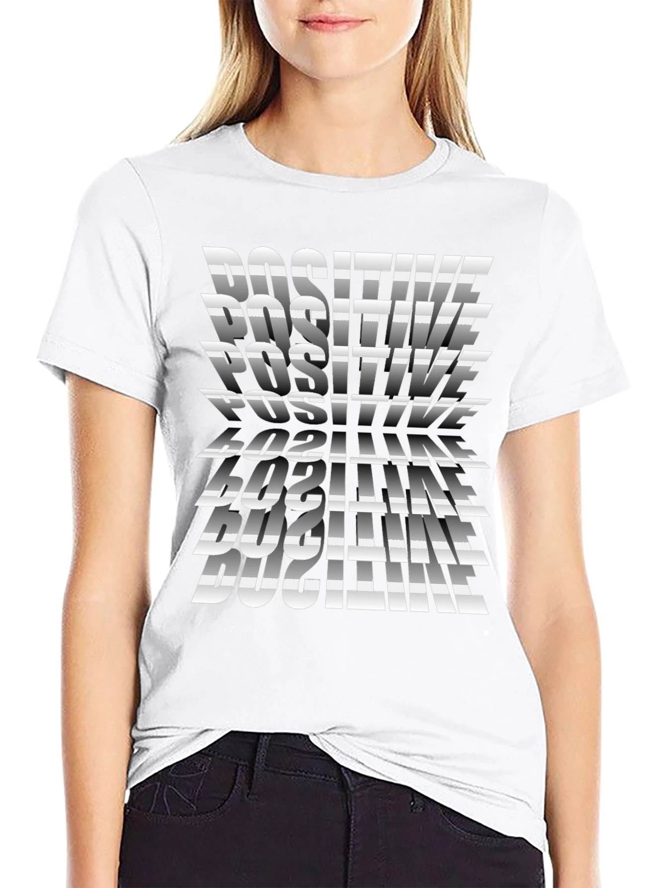 Positive Graphic Print Tee - Stylish Black T-Shirt