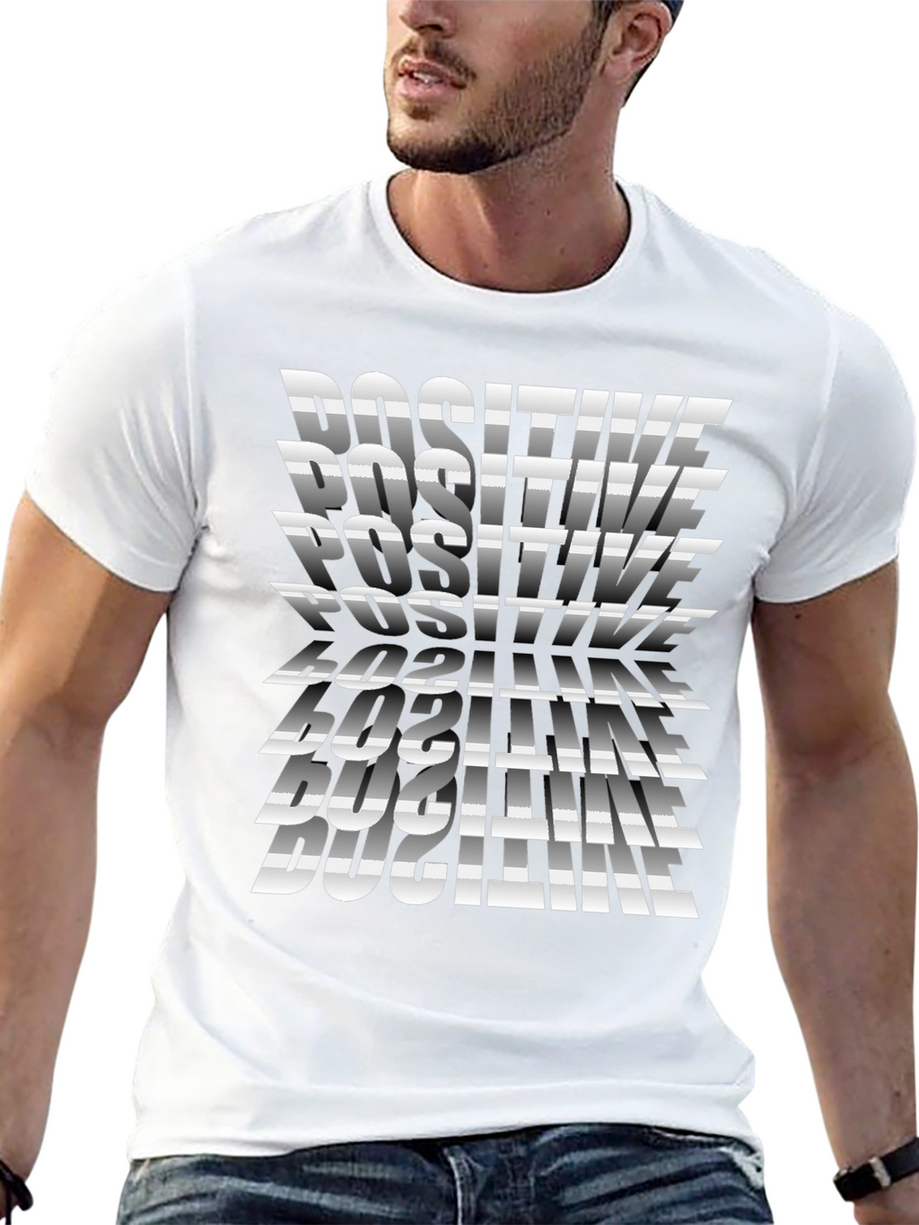 Positive Graphic Print Tee - Stylish Black T-Shirt