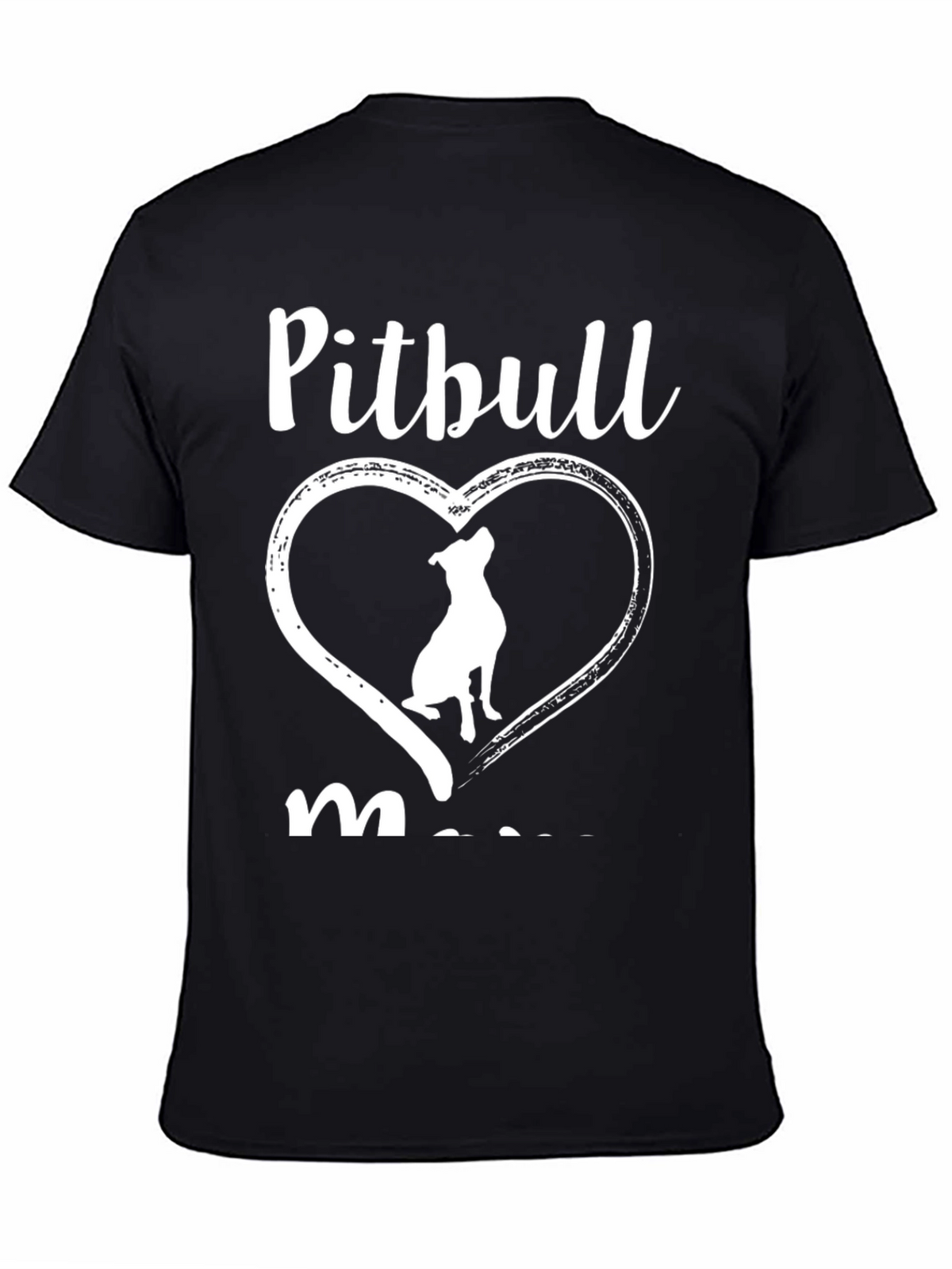 Pitbull Mom Heart Graphic T-Shirt