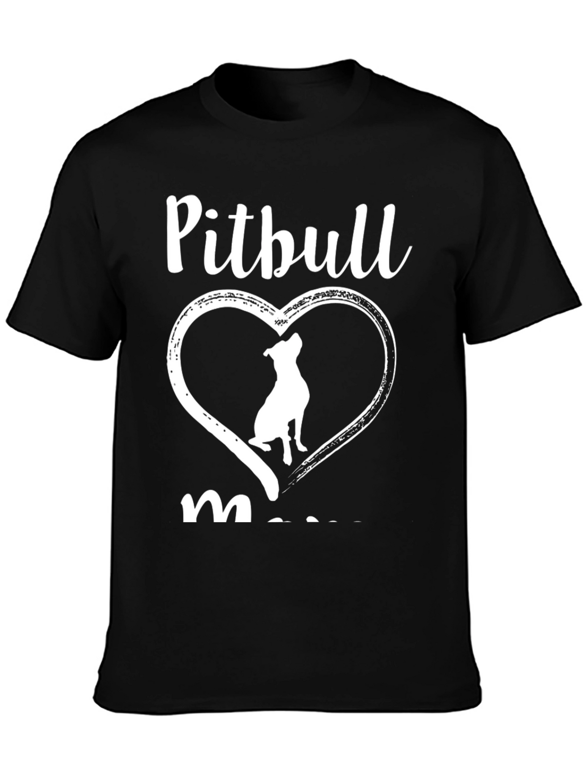 Pitbull Mom Heart Graphic T-Shirt