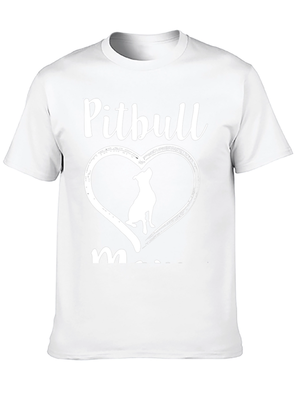 Pitbull Mom Heart Graphic T-Shirt