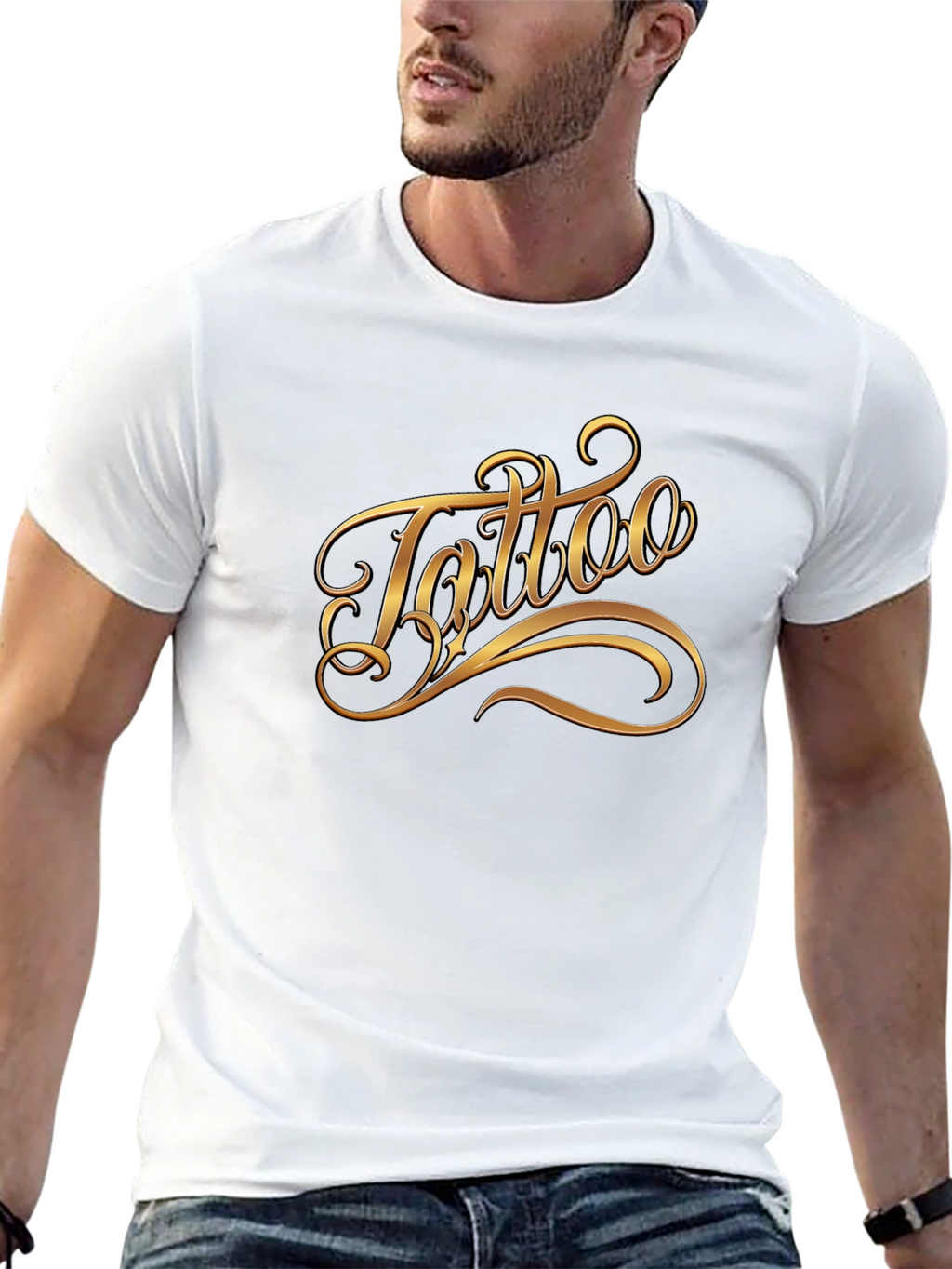 Tattoo Script Graphic Black T-Shirt