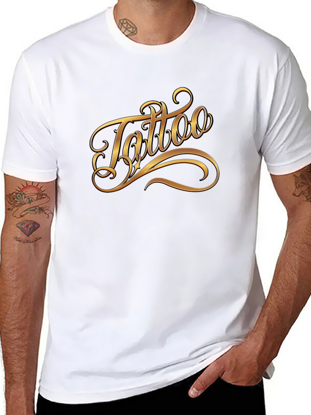Tattoo Script Graphic Black T-Shirt