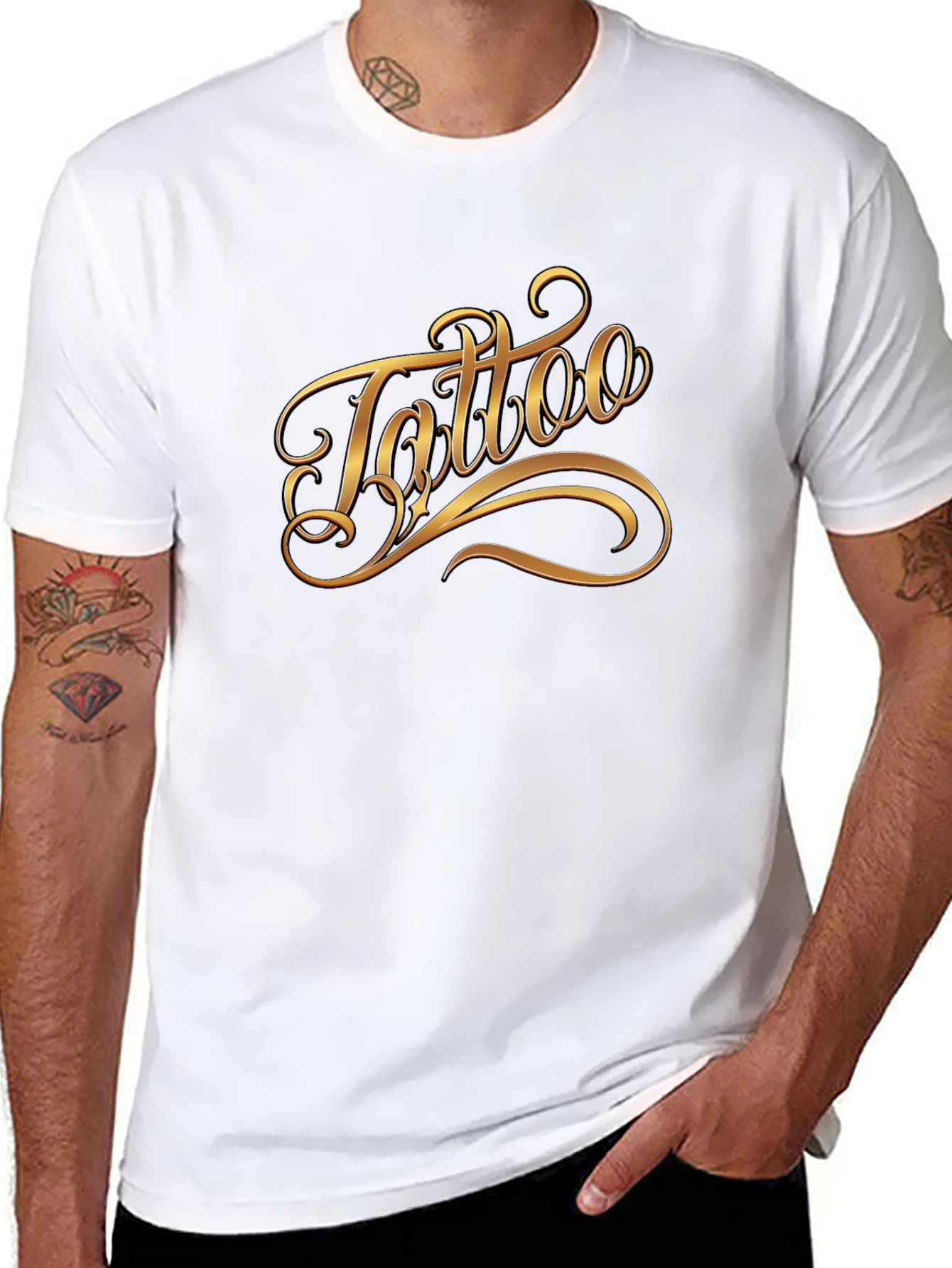 Tattoo Script Graphic Black T-Shirt