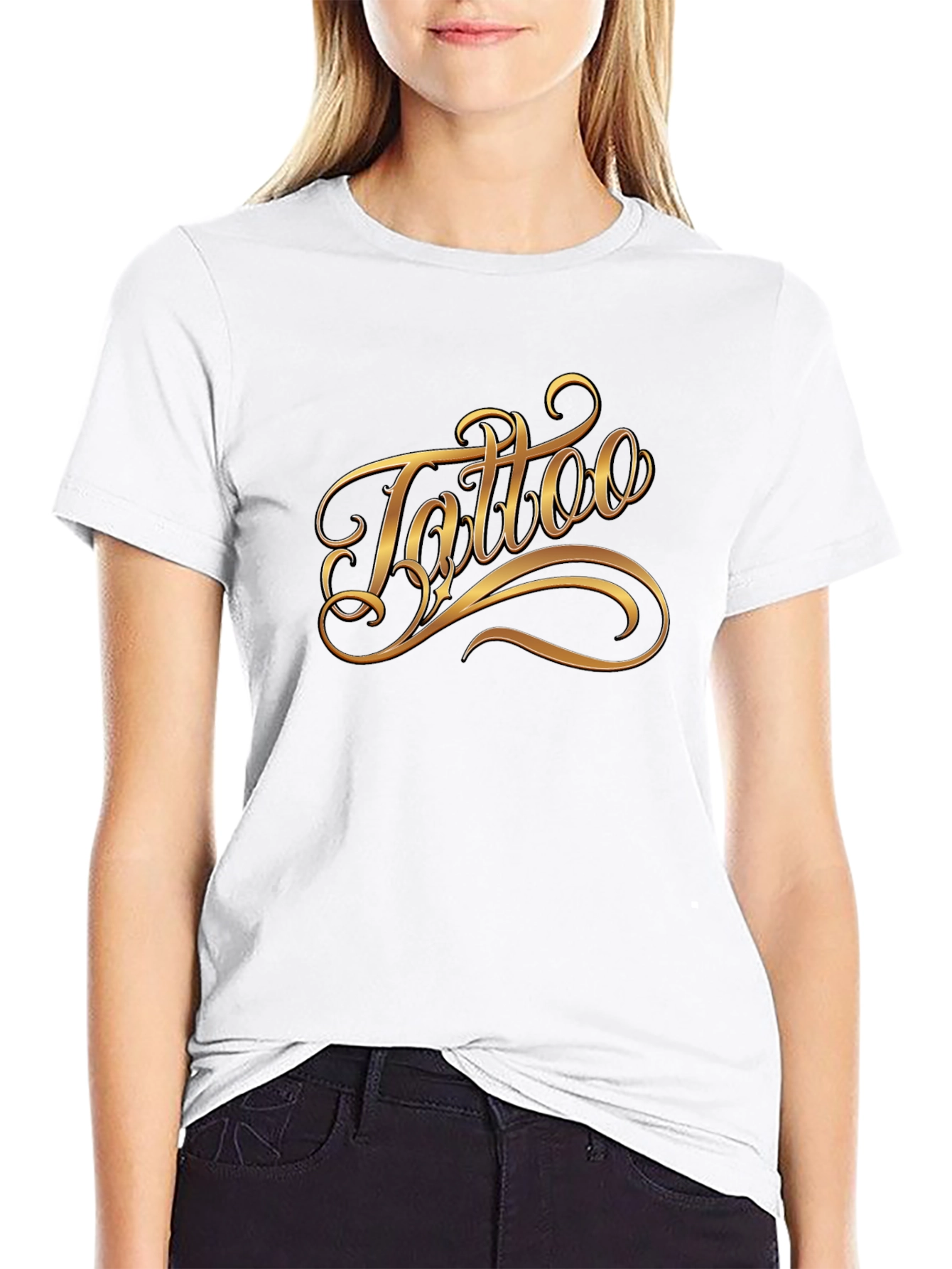Tattoo Script Graphic Black T-Shirt