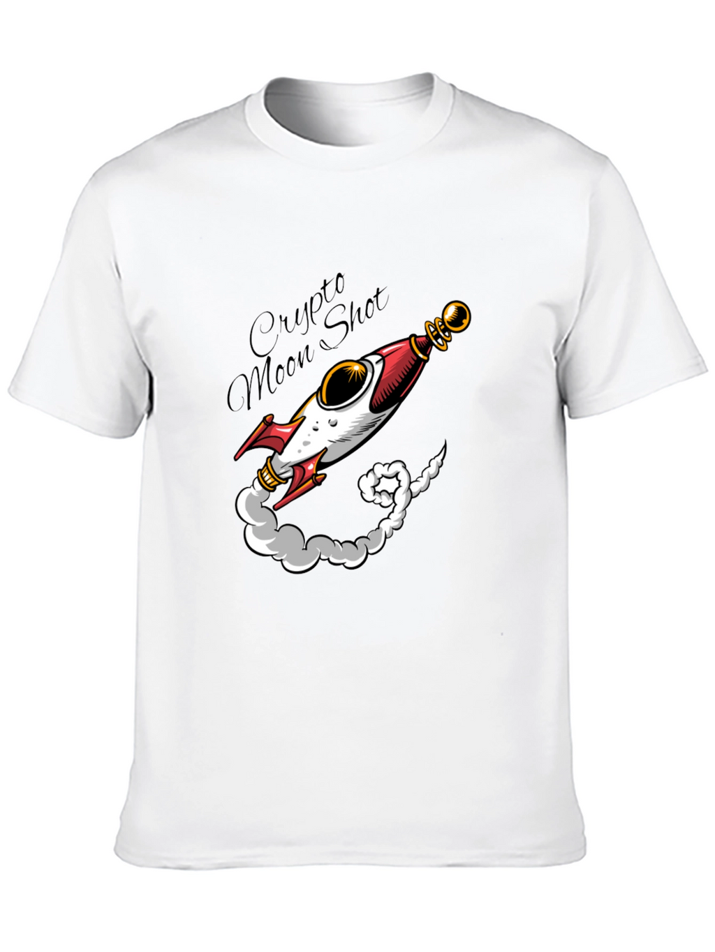 Crypto Moon Shot T-Shirt - Black Rocket Design
