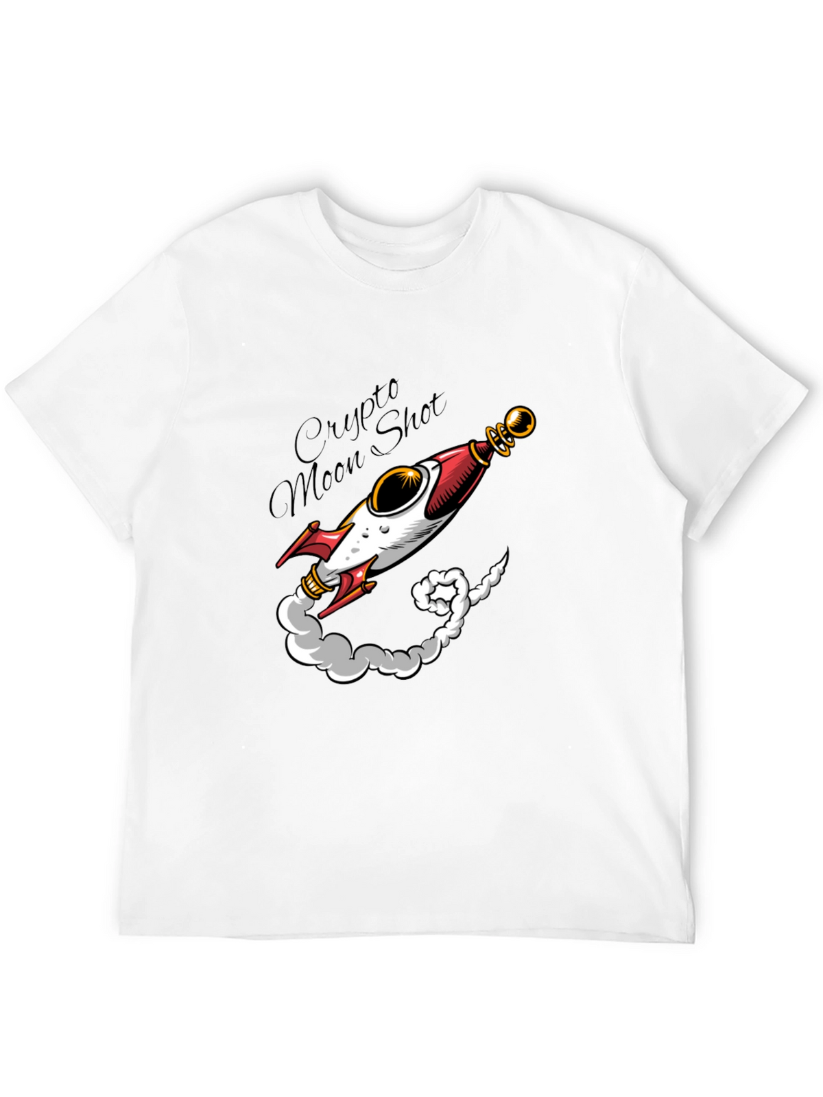 Crypto Moon Shot T-Shirt - Black Rocket Design