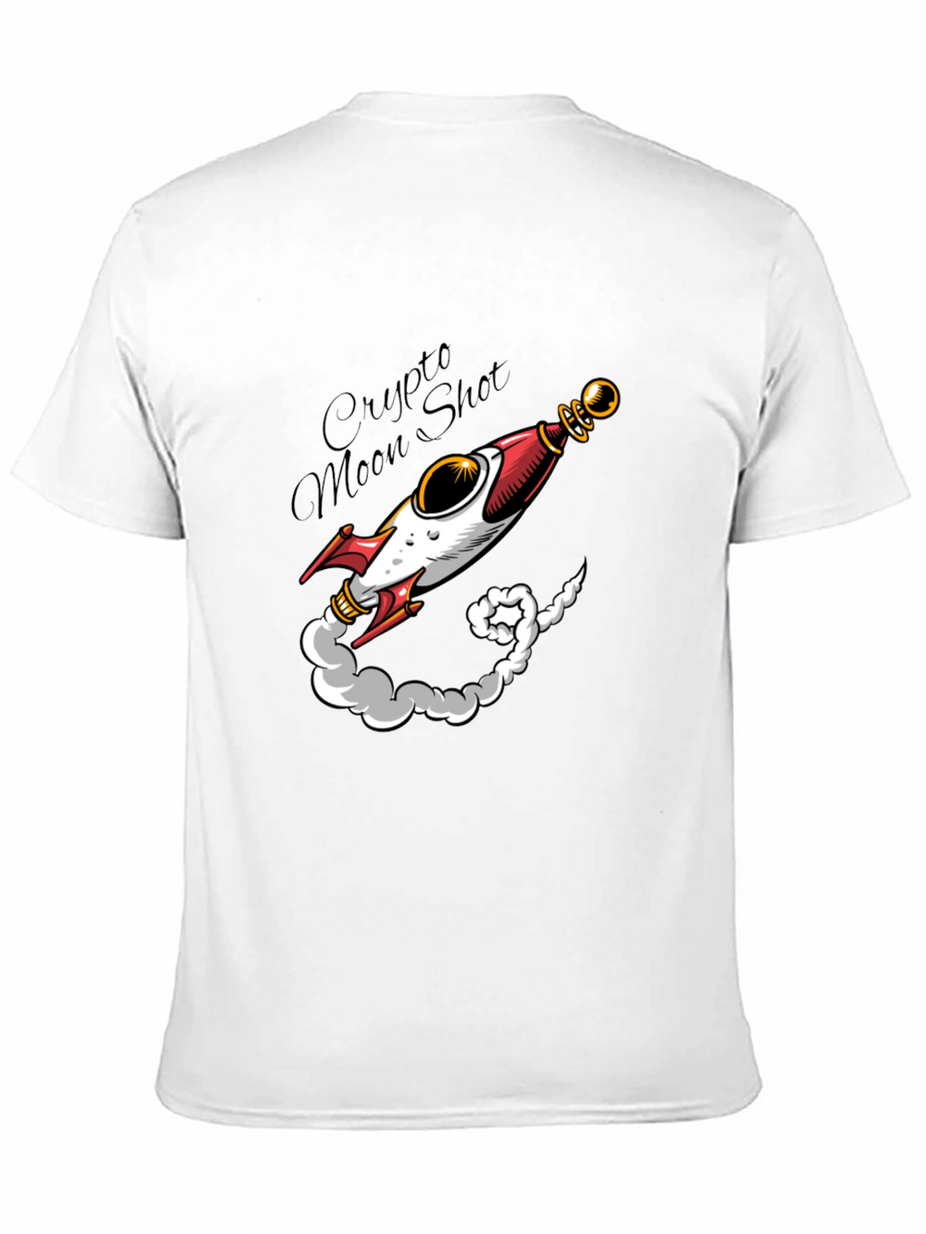 Crypto Moon Shot T-Shirt - Black Rocket Design
