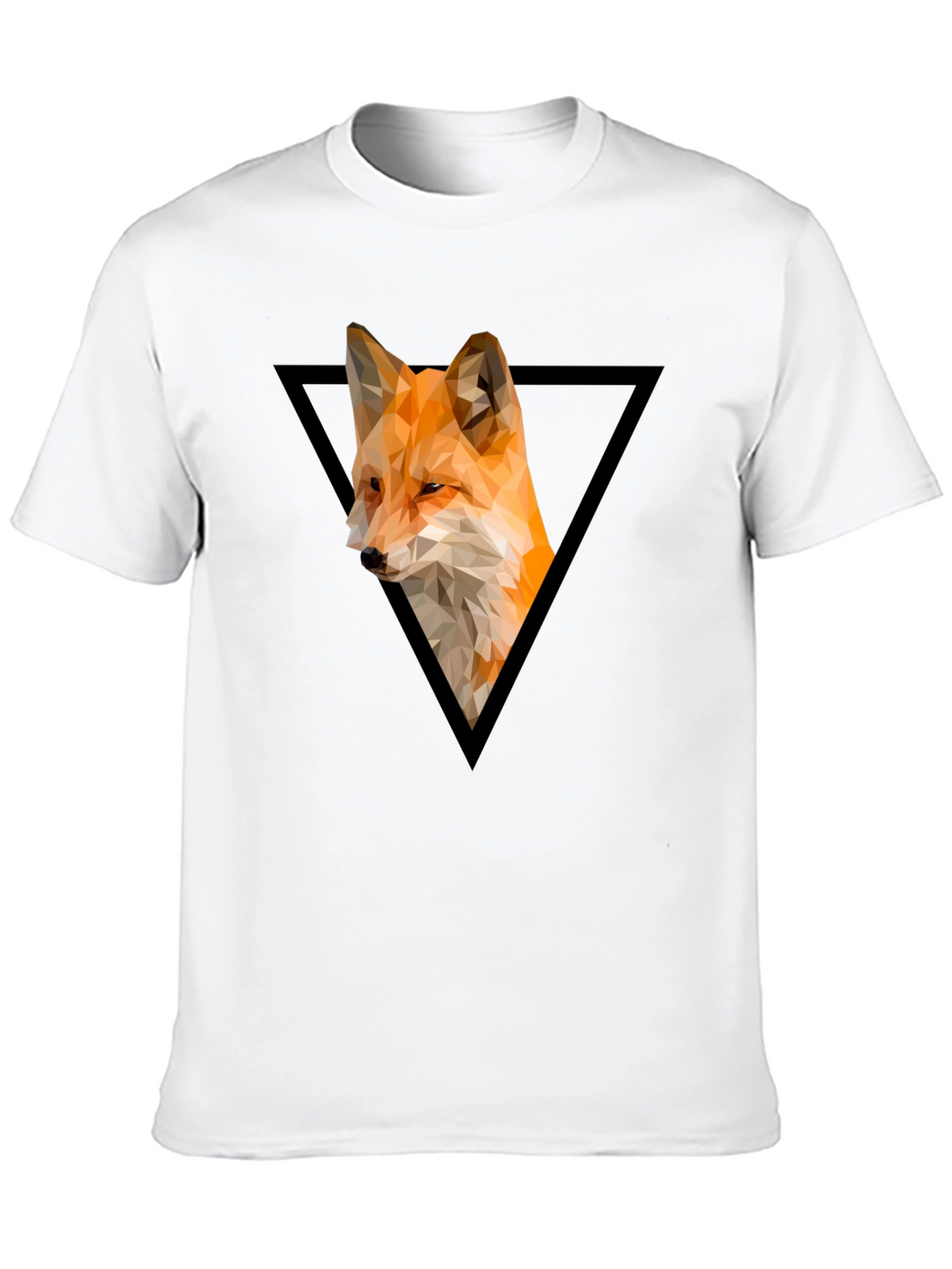 Geometric Fox Graphic Tee - Modern Triangle Design