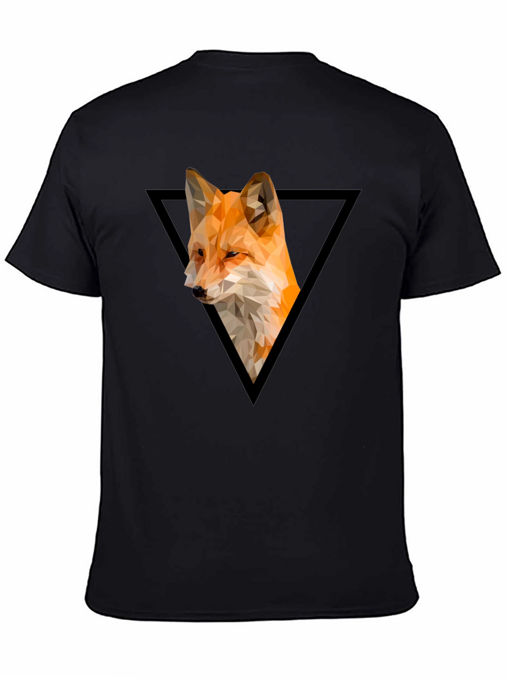 Geometric Fox Graphic Tee - Modern Triangle Design
