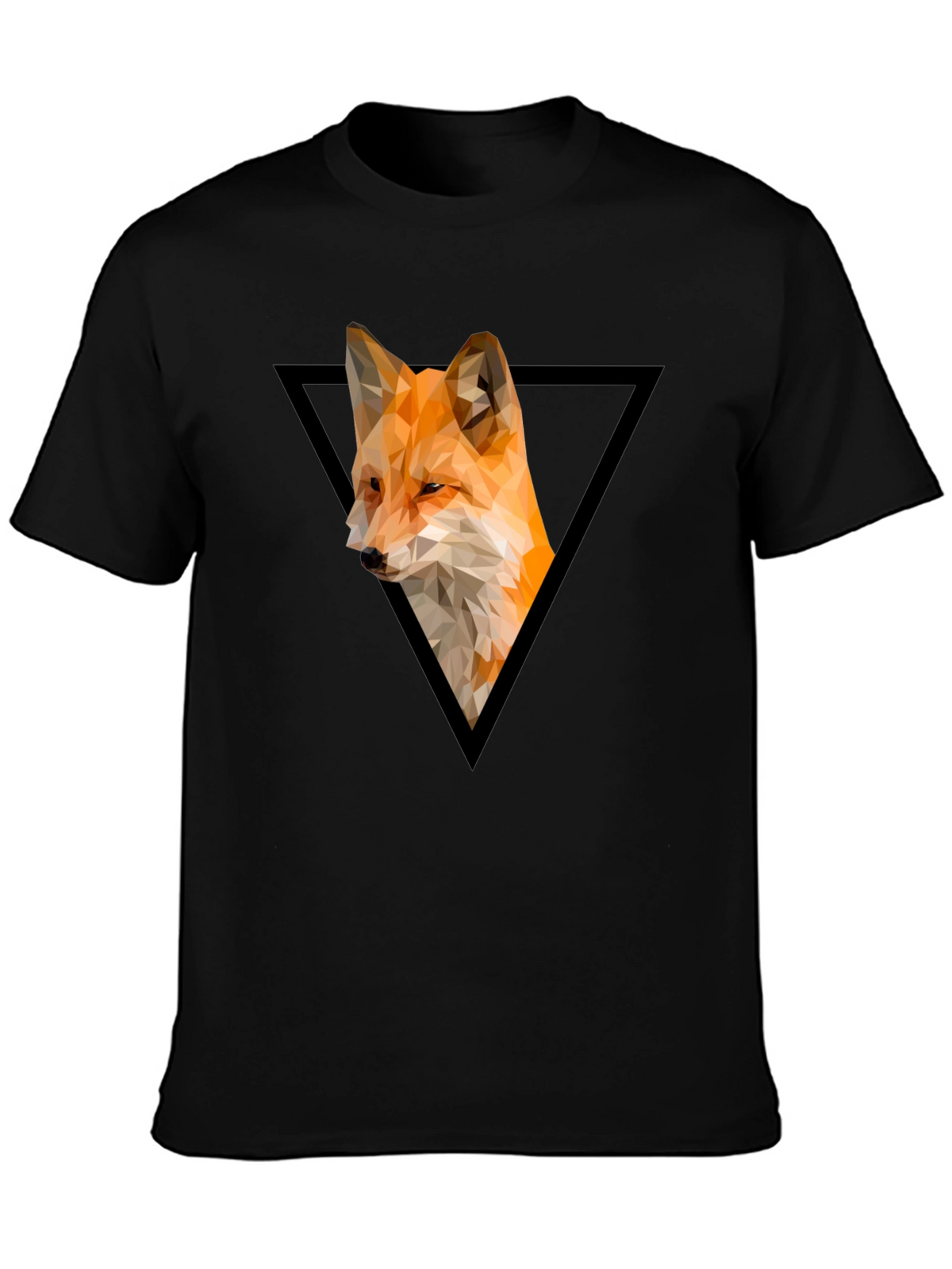Geometric Fox Graphic Tee - Modern Triangle Design