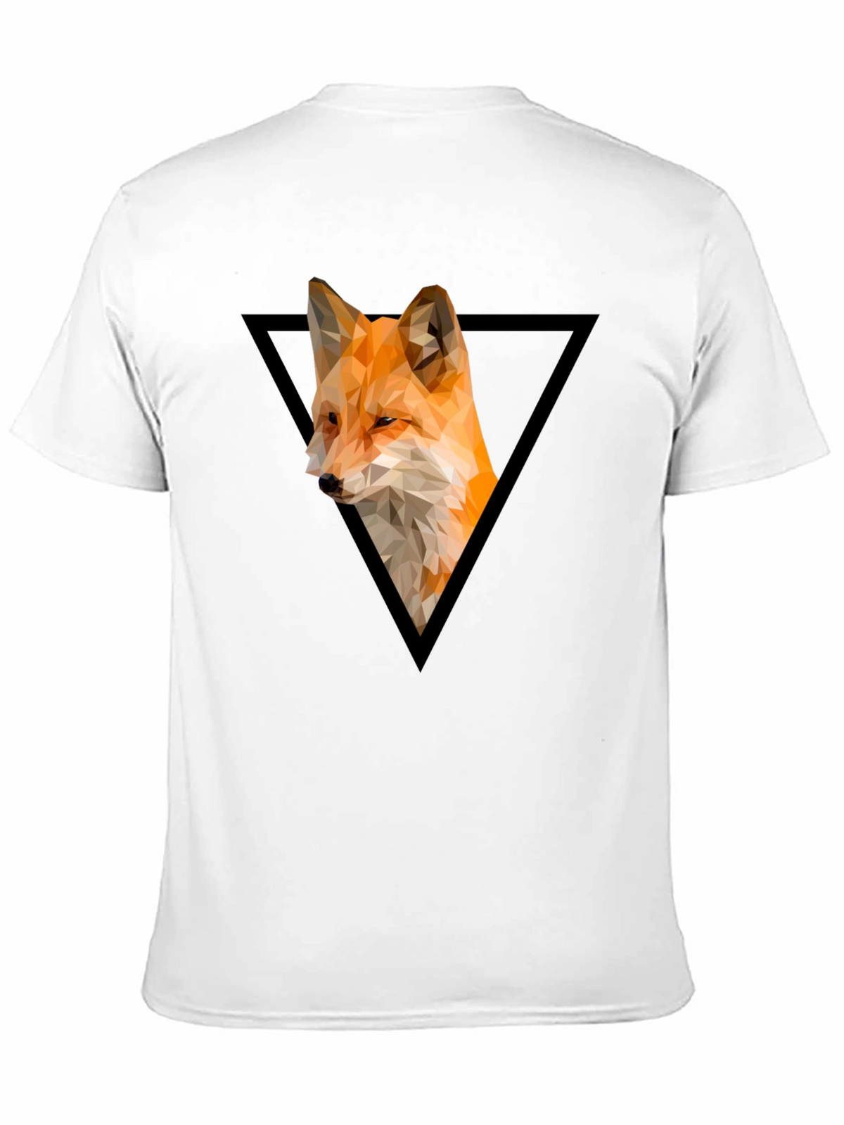 Geometric Fox Graphic Tee - Modern Triangle Design