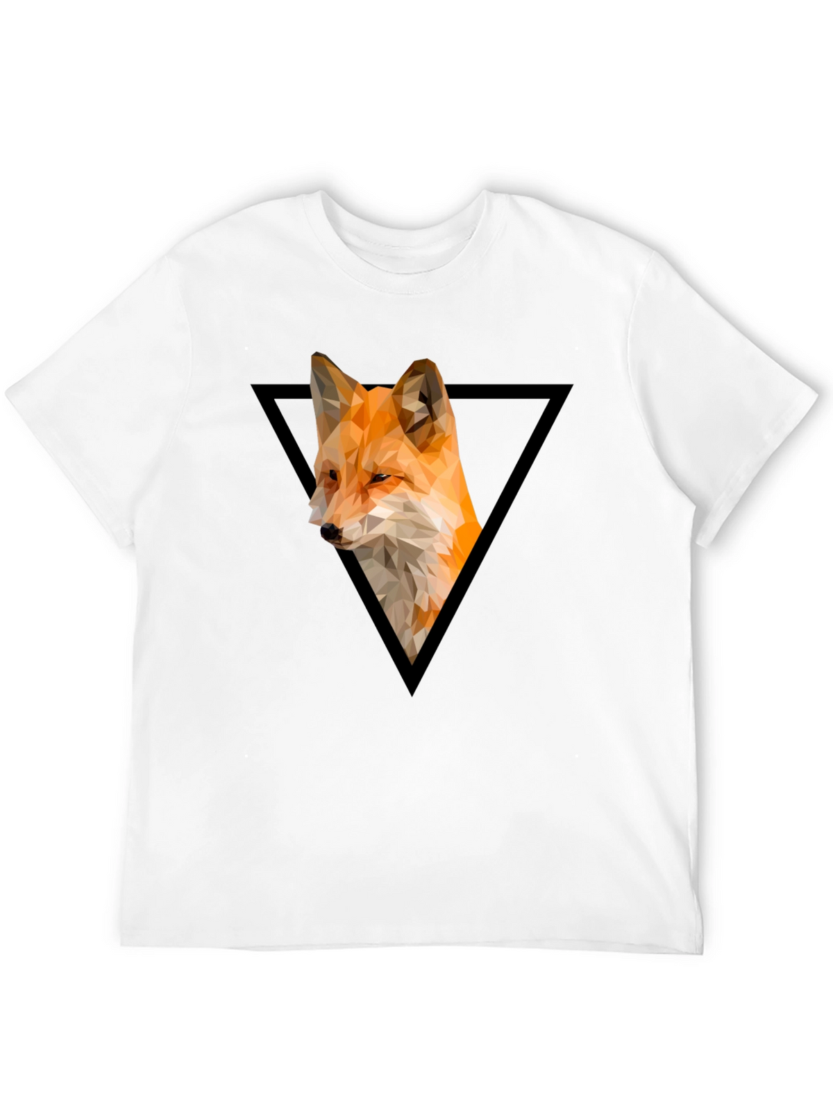 Geometric Fox Graphic Tee - Modern Triangle Design