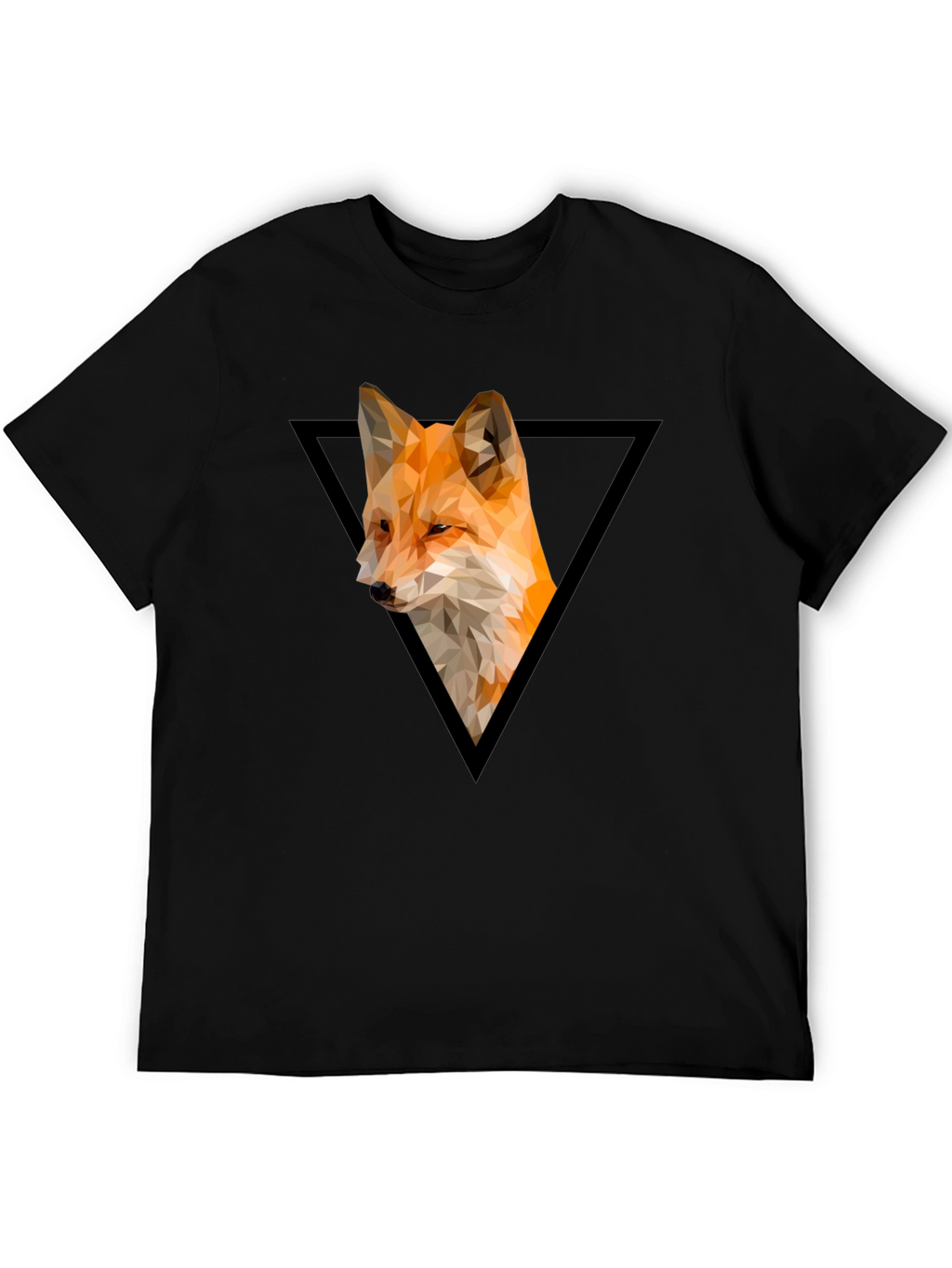 Geometric Fox Graphic Tee - Modern Triangle Design