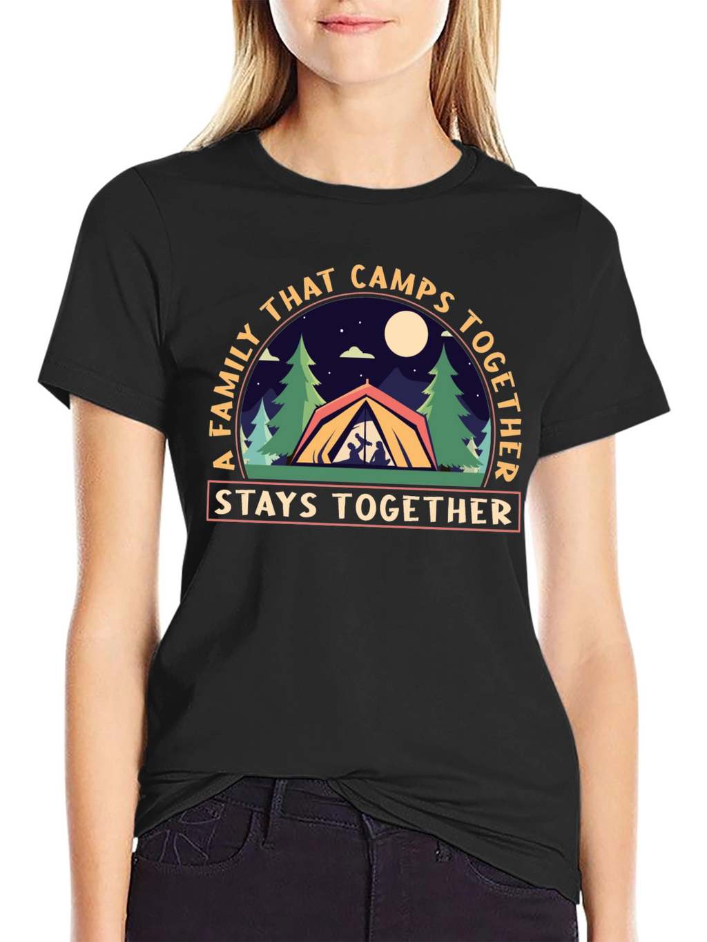 Family Camping T-Shirt - Stays Together Design